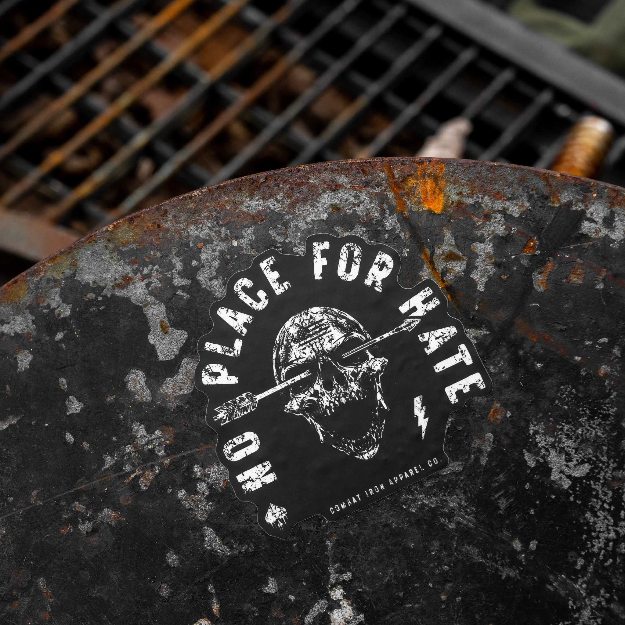 No Place For Hate Skull Decal - Image 2