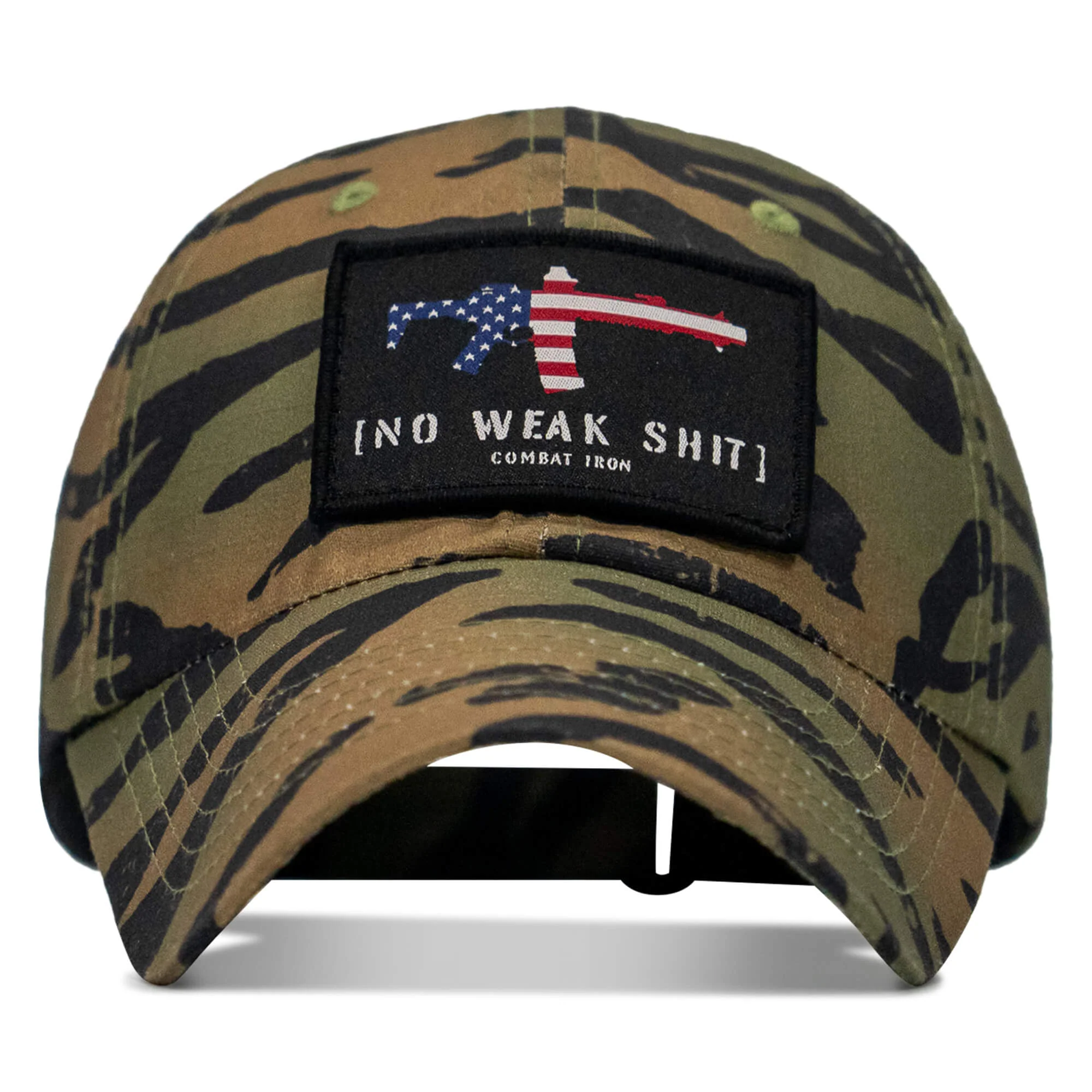 No Weak Shit American Flag Rifle Patch Tactical Ripstop Mesh Snapback Hat - Image 12