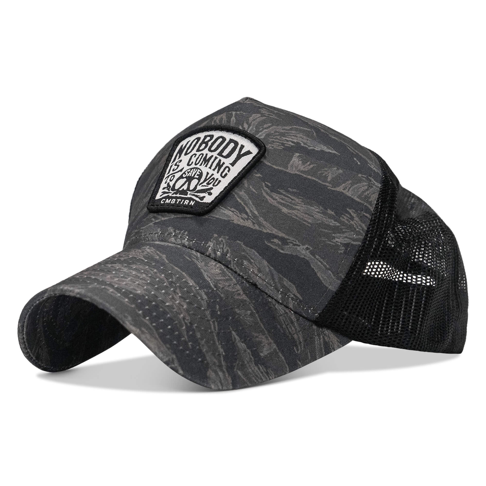 Nobody Is Coming To Save You Skull Patch Five Panel Breacher Snapback Hat - Image 3