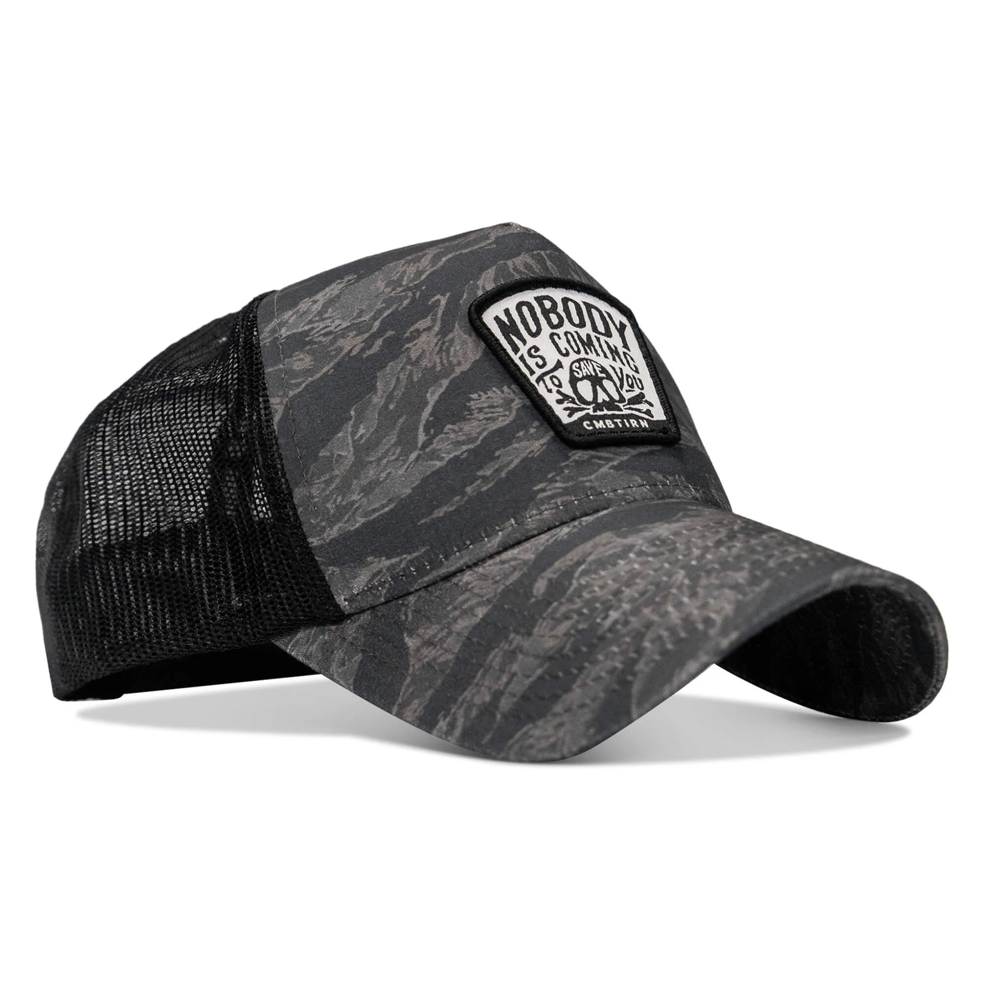 Nobody Is Coming To Save You Skull Patch Five Panel Breacher Snapback Hat - Image 6