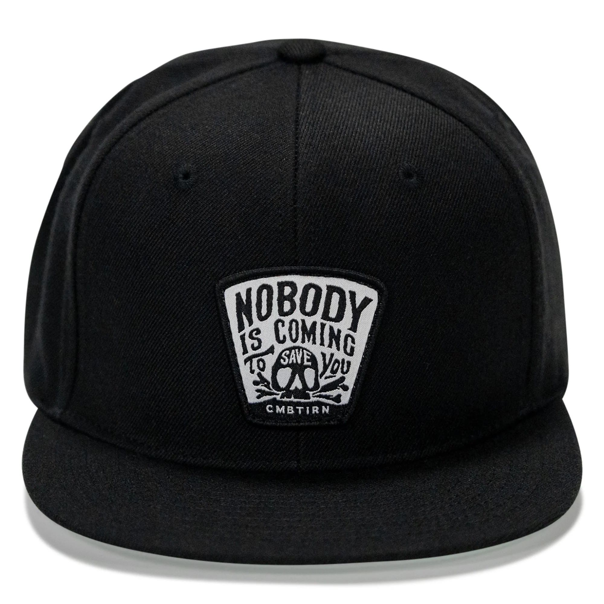 Nobody Is Coming To Save You Skull Patch Flatbill Snapback Hat