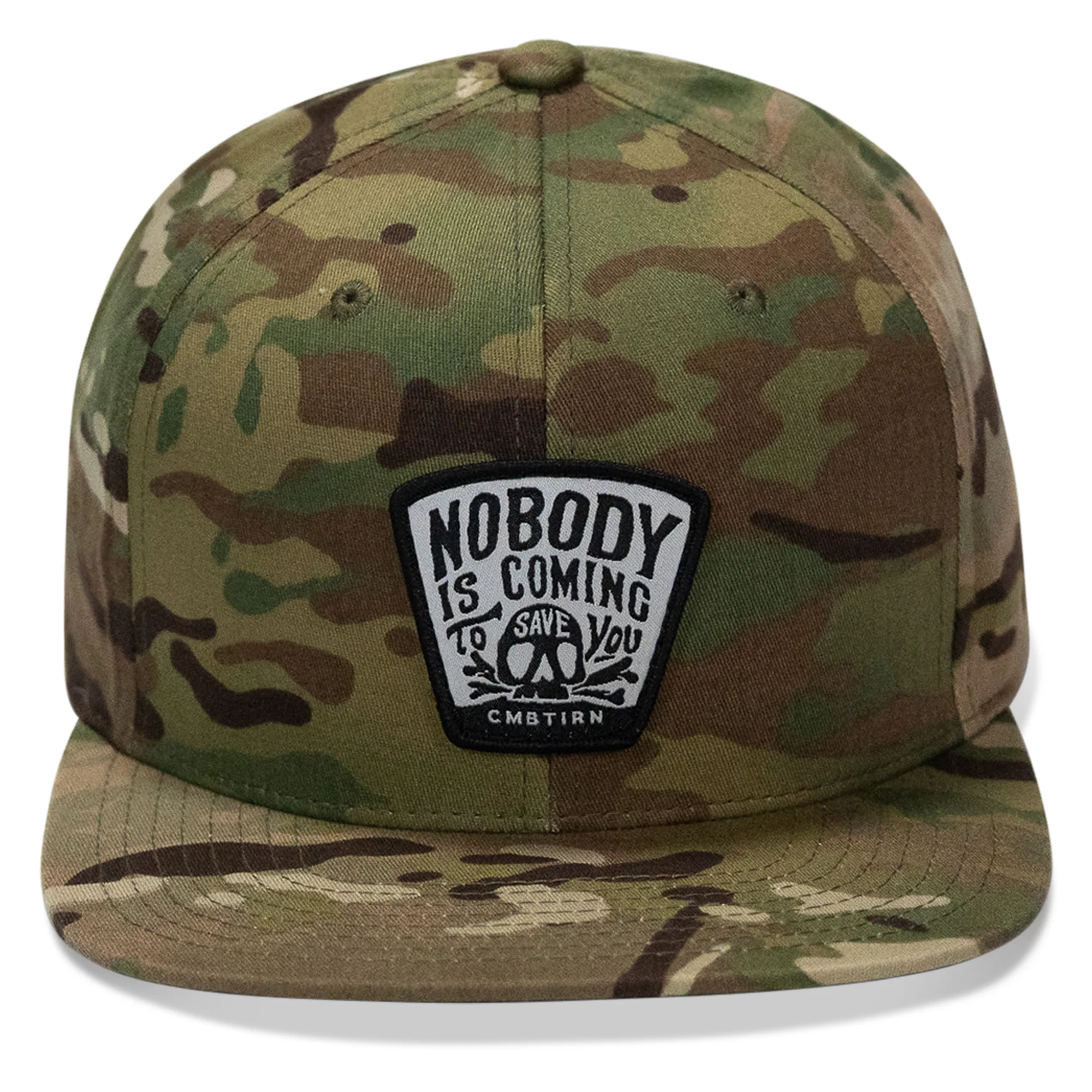 Nobody Is Coming To Save You Skull Patch Flatbill Snapback Hat - Image 16