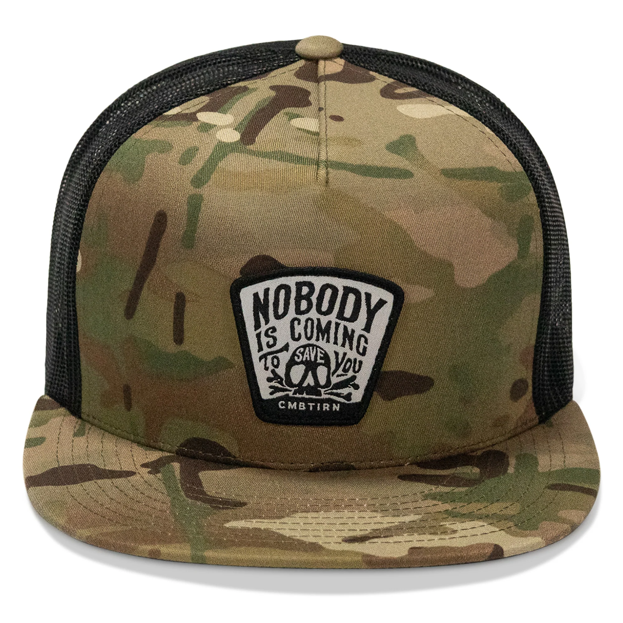 Nobody Is Coming To Save You Skull Patch Flatbill Snapback Hat - Image 21