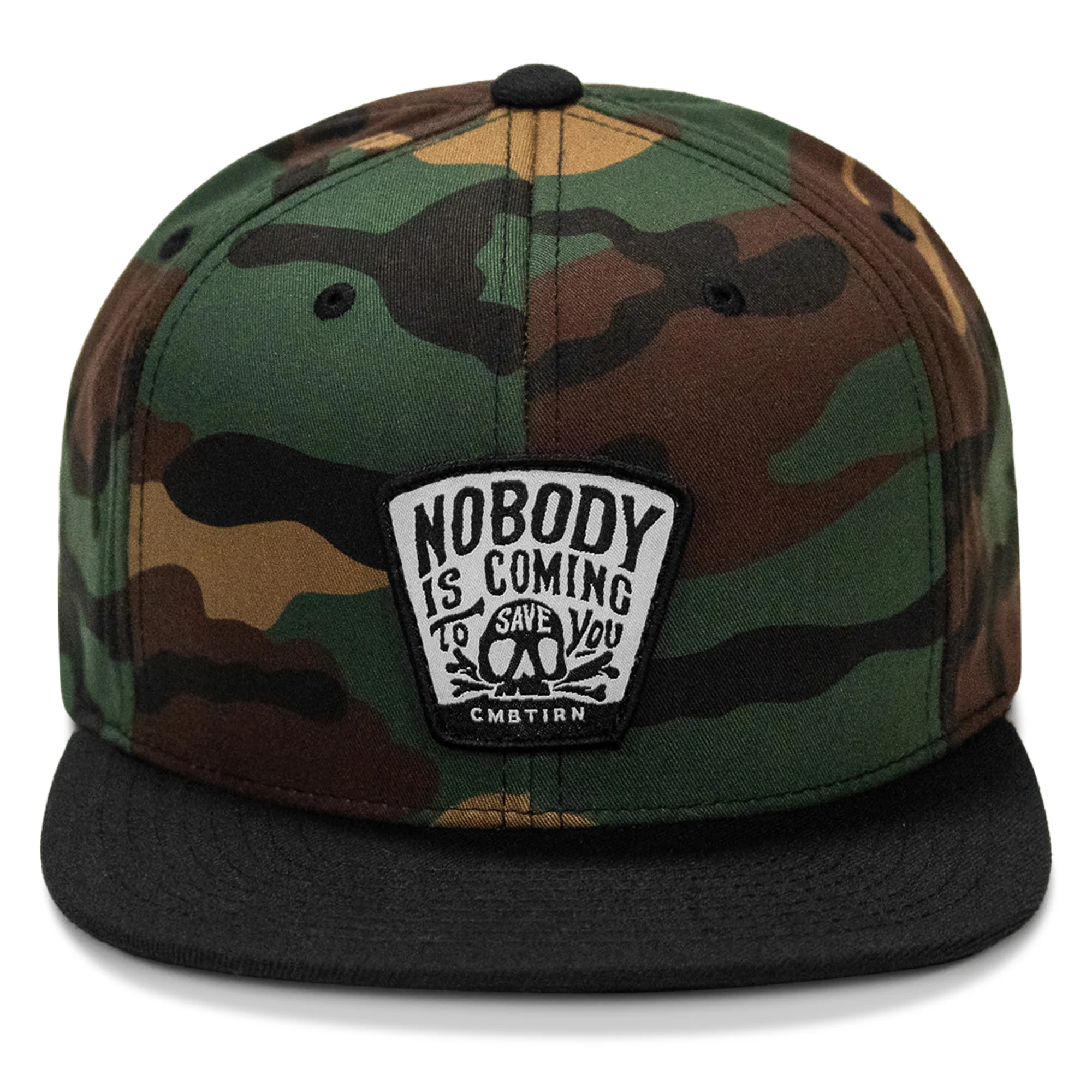Nobody Is Coming To Save You Skull Patch Flatbill Snapback Hat - Image 31