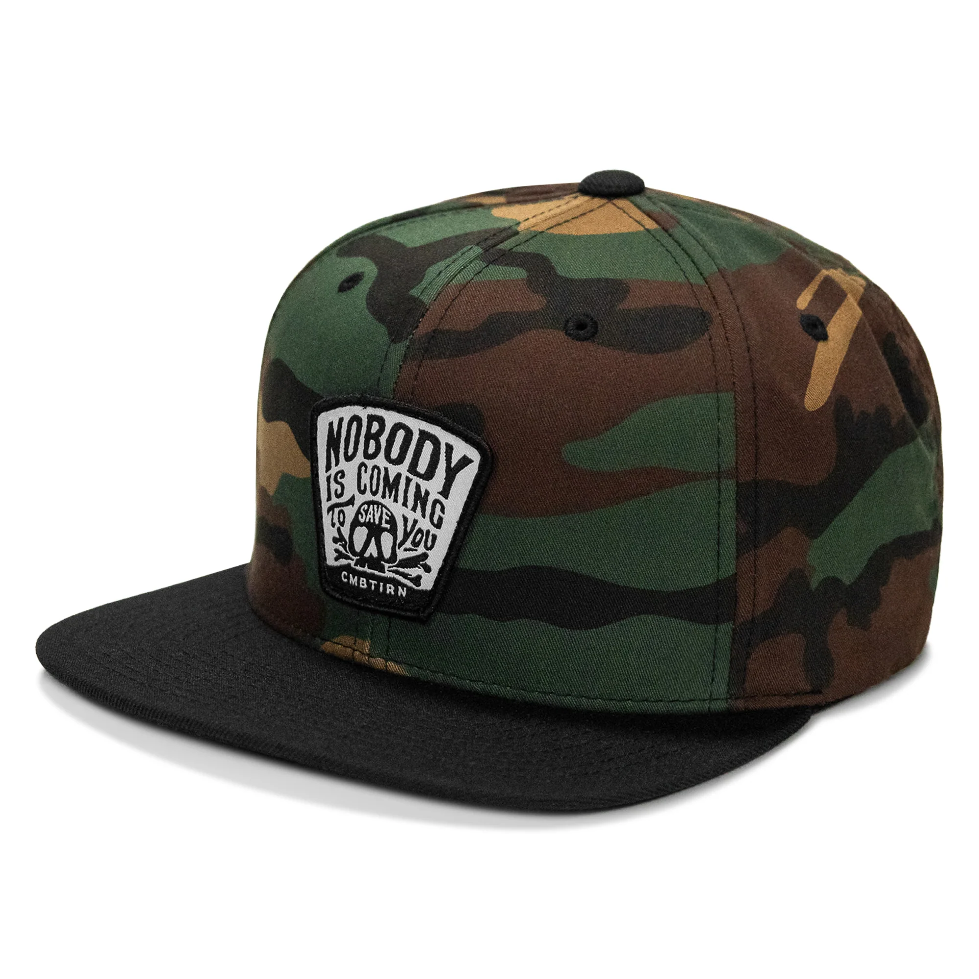 Nobody Is Coming To Save You Skull Patch Flatbill Snapback Hat - Image 32