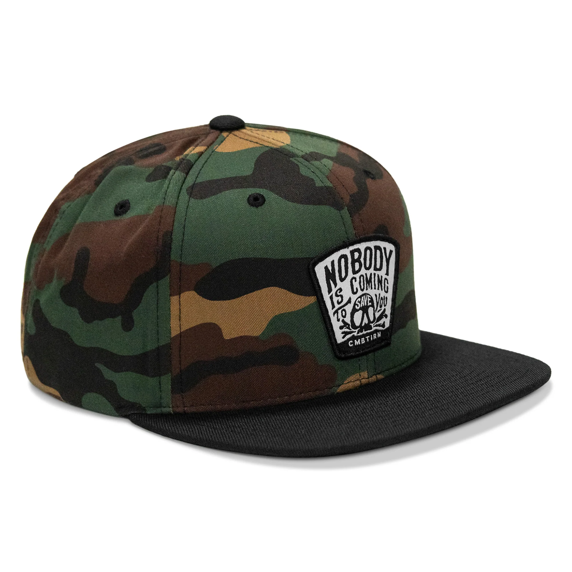 Nobody Is Coming To Save You Skull Patch Flatbill Snapback Hat - Image 33