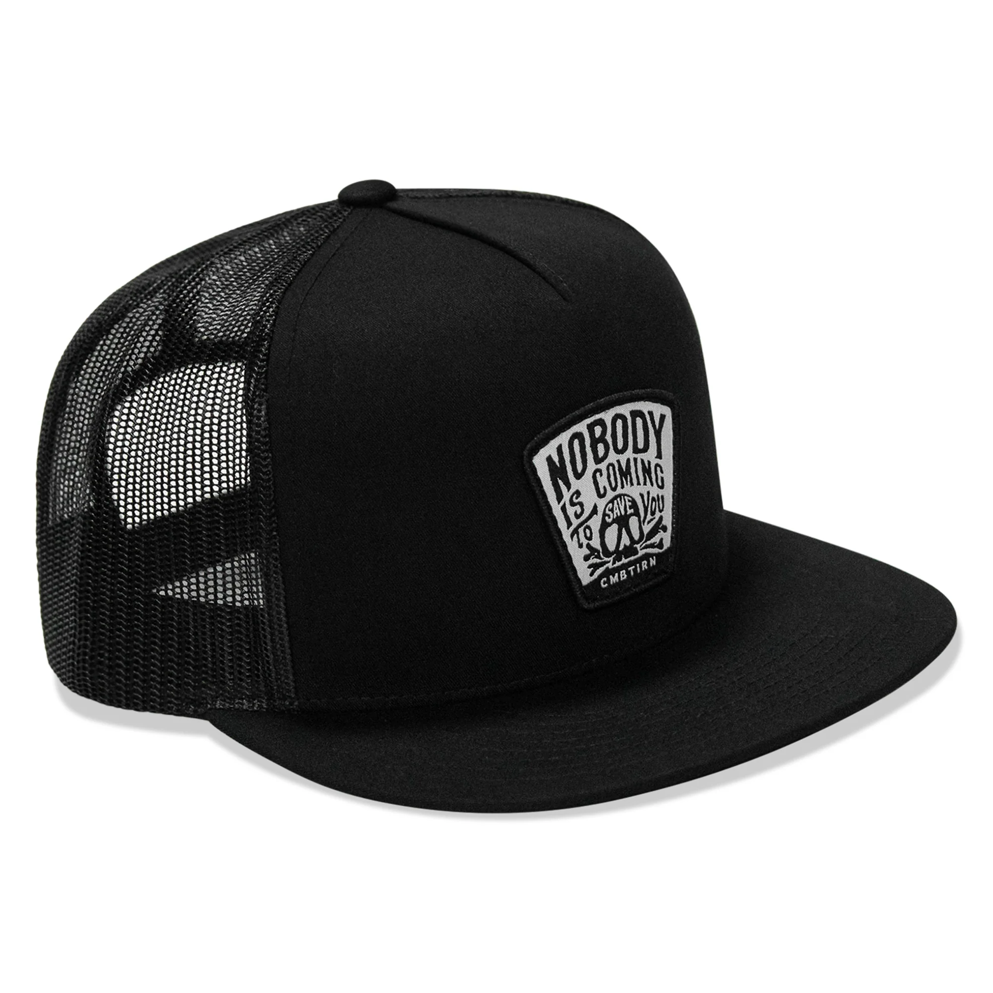 Nobody Is Coming To Save You Skull Patch Flatbill Snapback Hat - Image 8
