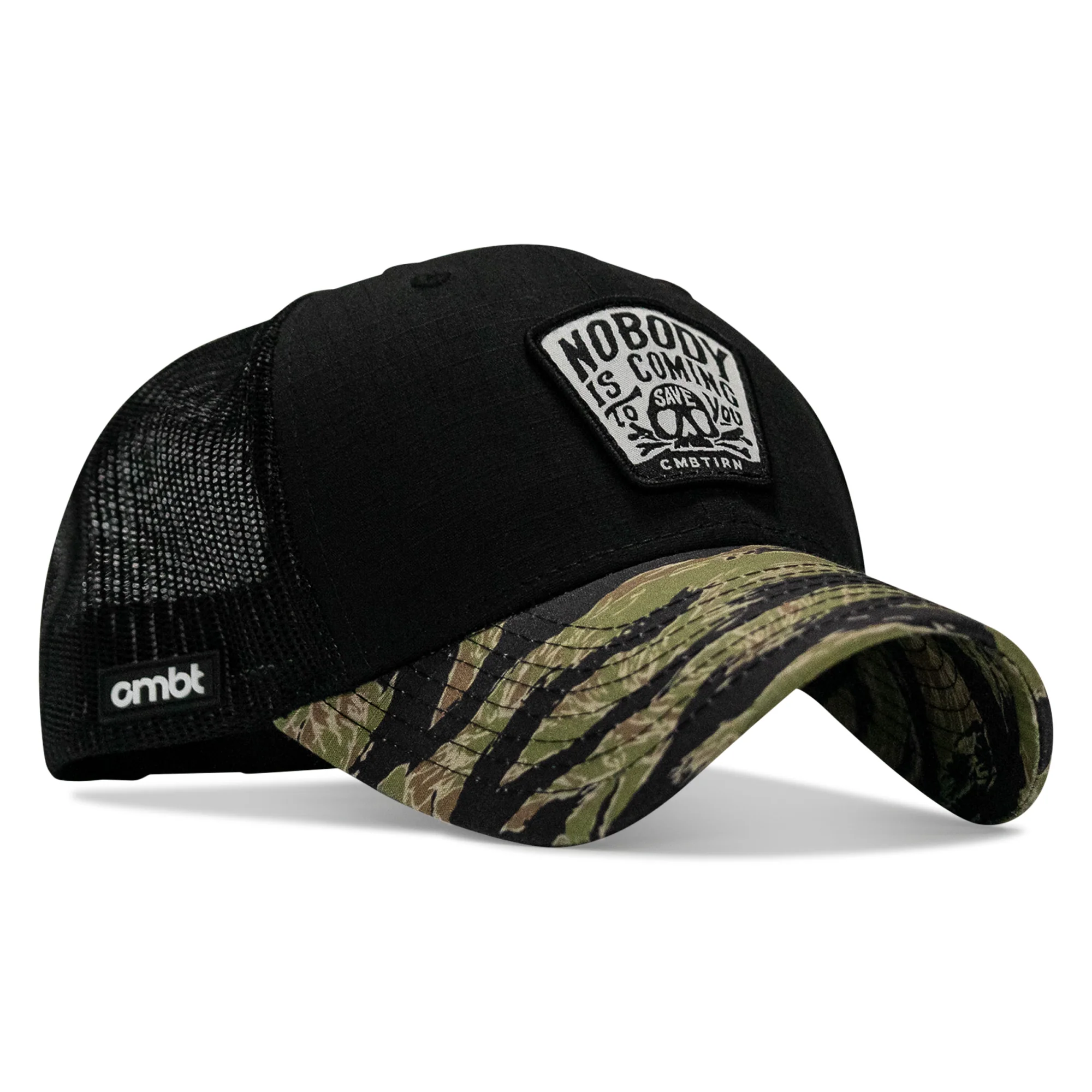Nobody Is Coming To Save You Skull Patch Original Ripstop Snapback Hat - Image 11