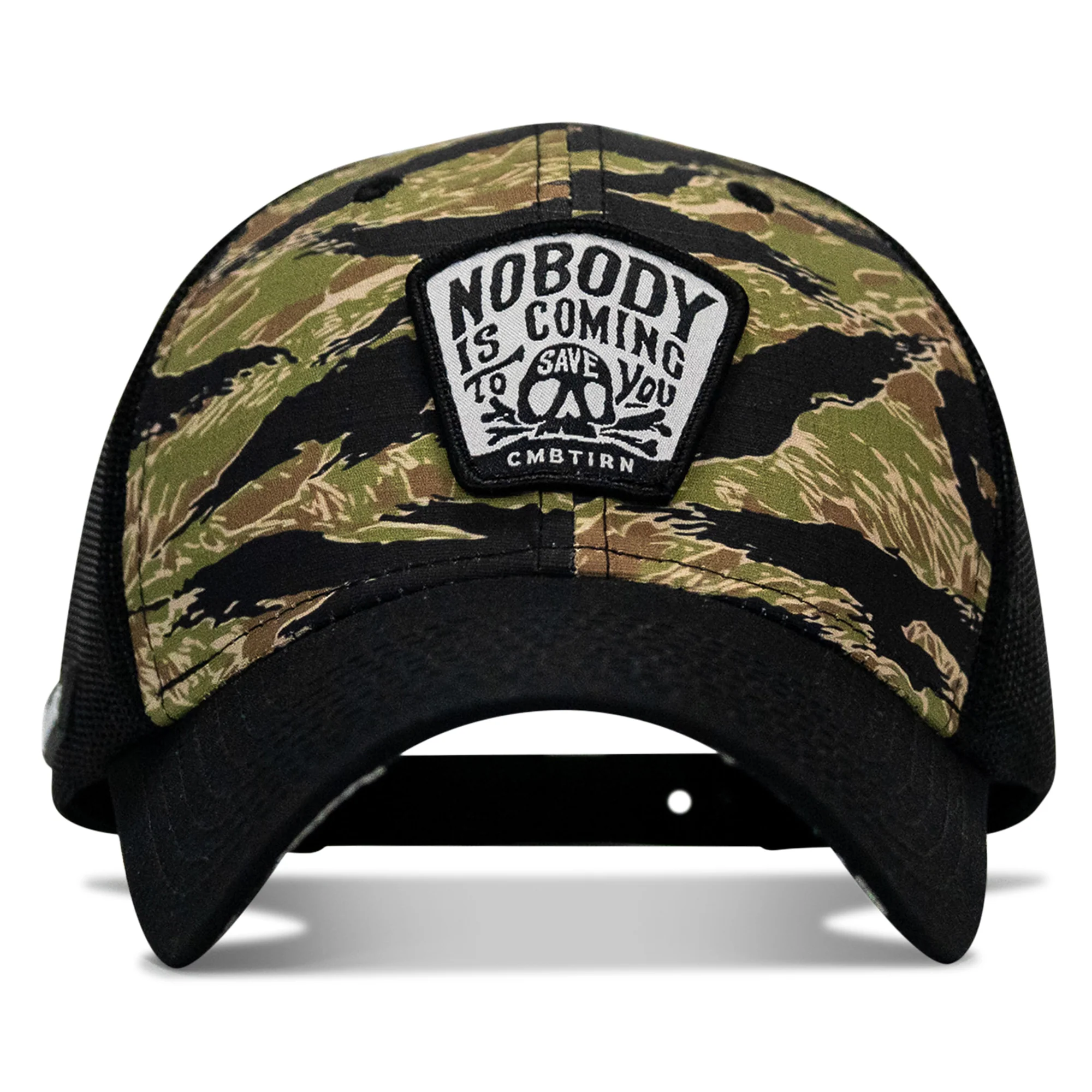 Nobody Is Coming To Save You Skull Patch Original Ripstop Snapback Hat - Image 2