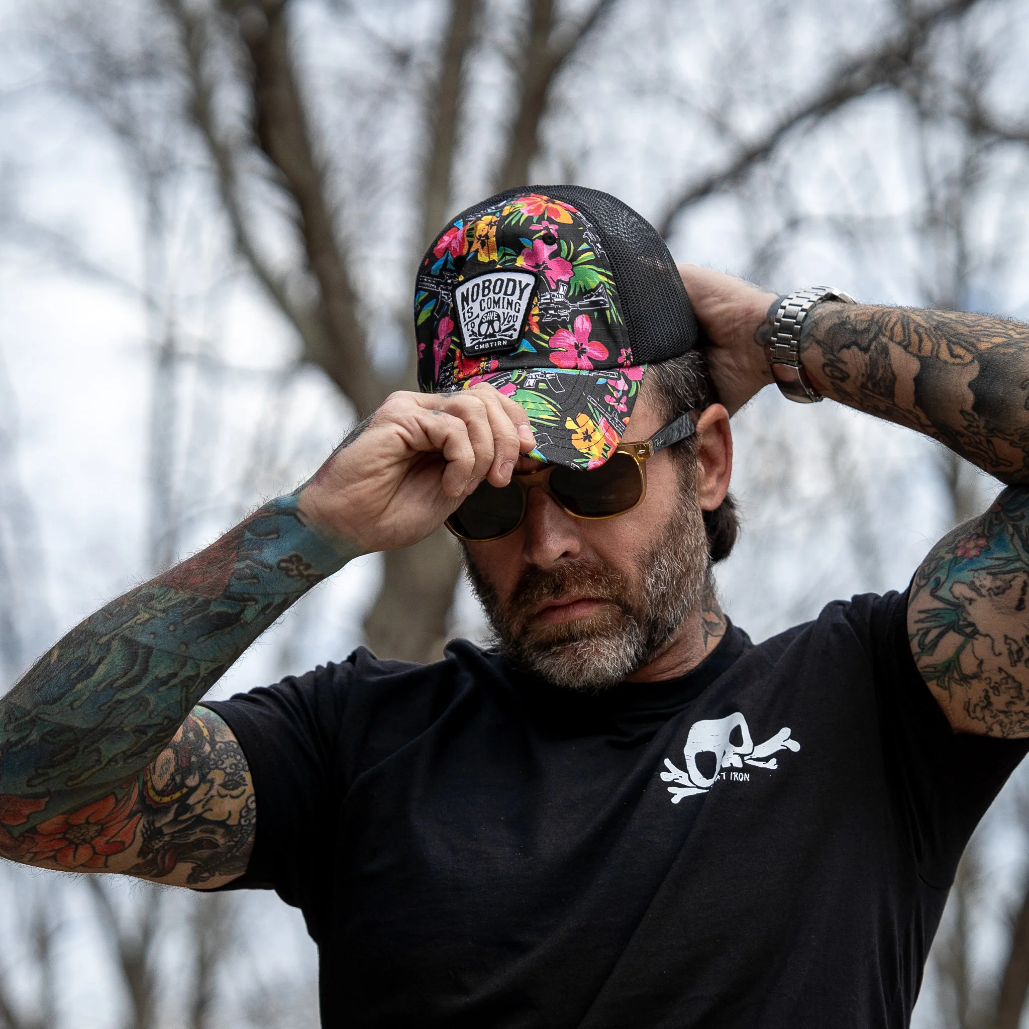 Nobody Is Coming To Save You Skull Patch Ripstop Snapback - Image 31