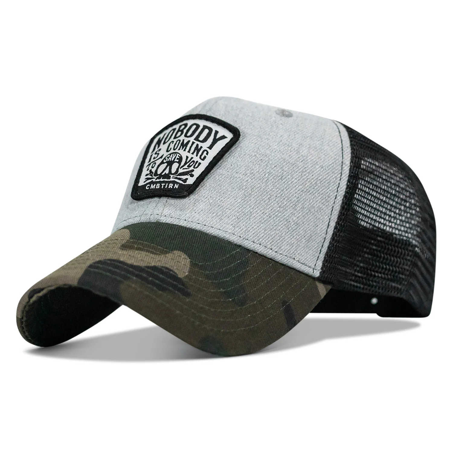 Nobody Is Coming To Save You Skull Patch Snapback Hat - Image 26