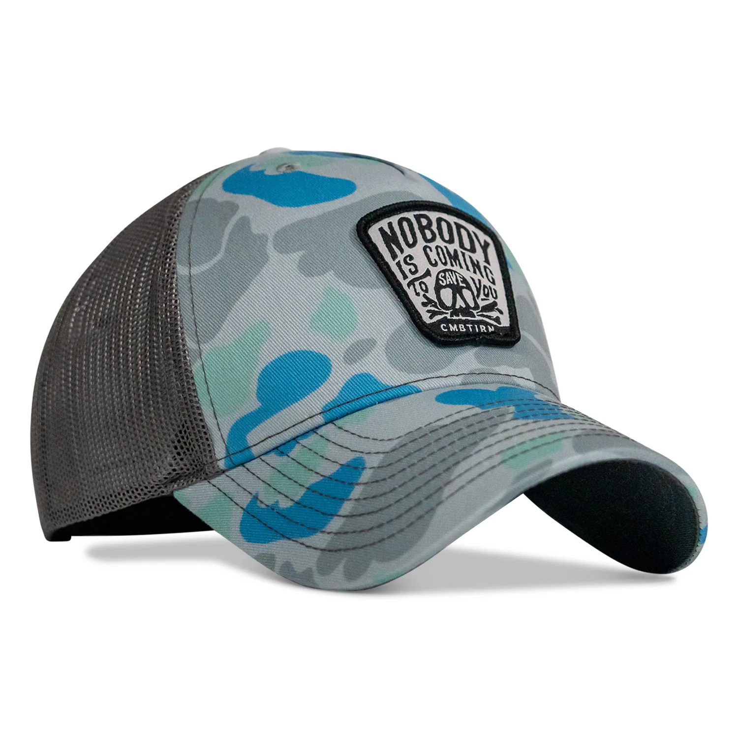 Nobody Is Coming To Save You Skull Patch Snapback Hat - Image 6