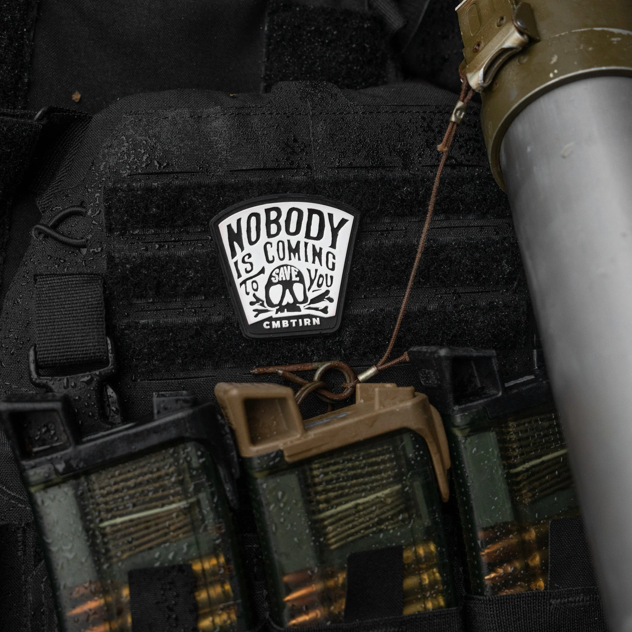Nobody Is Coming To Save You Skull PVC Velcro Patch - Image 5