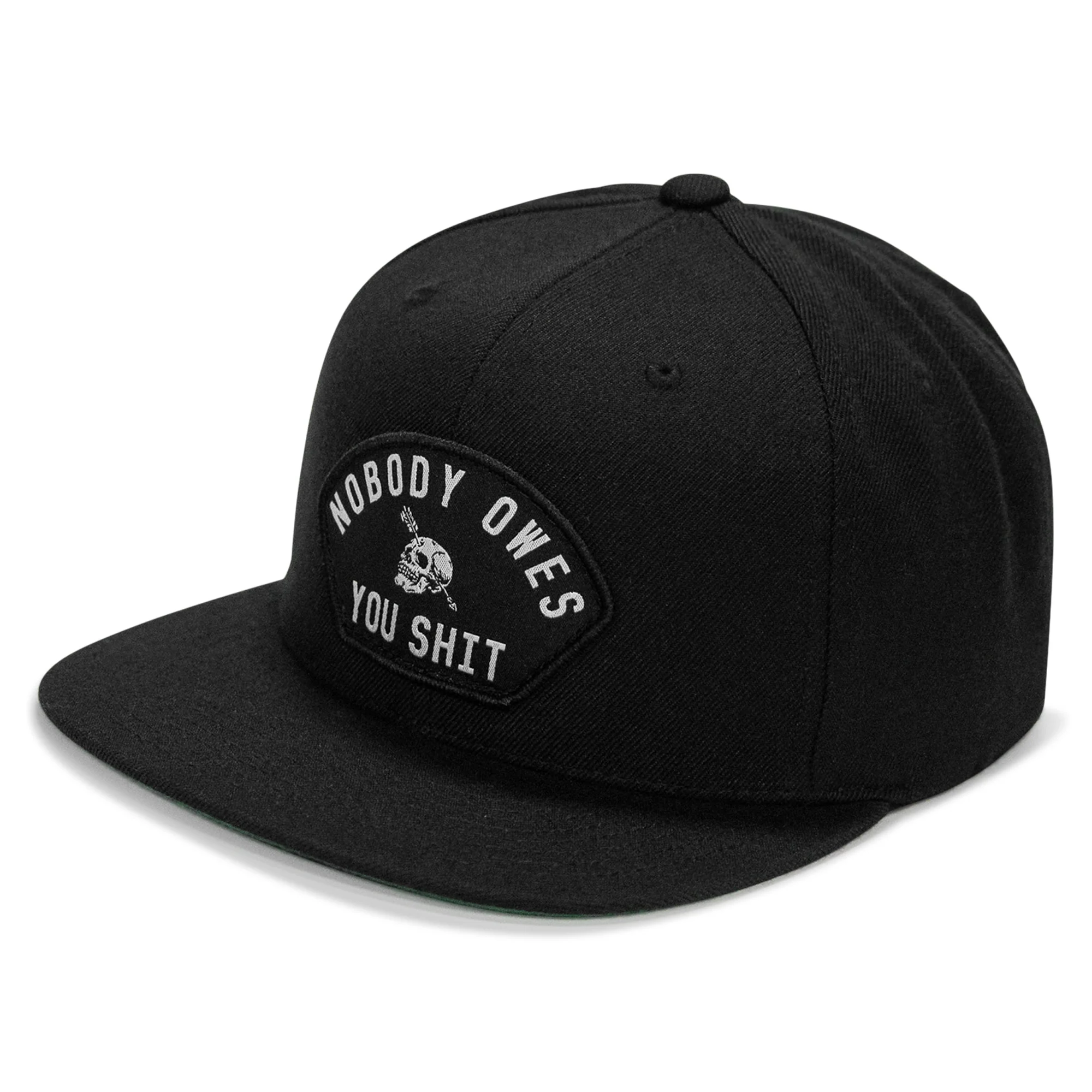 Nobody Owes You Shit Arched Patch Flatbill SnapBack Hat - Image 20