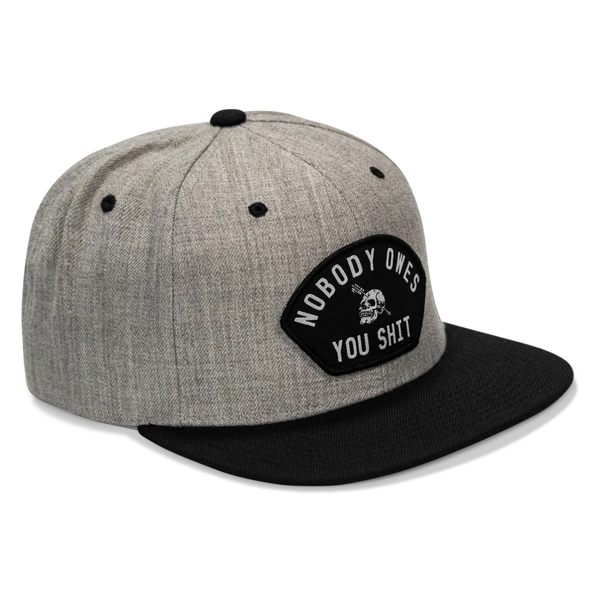 Nobody Owes You Shit Arched Patch Flatbill SnapBack Hat - Image 30