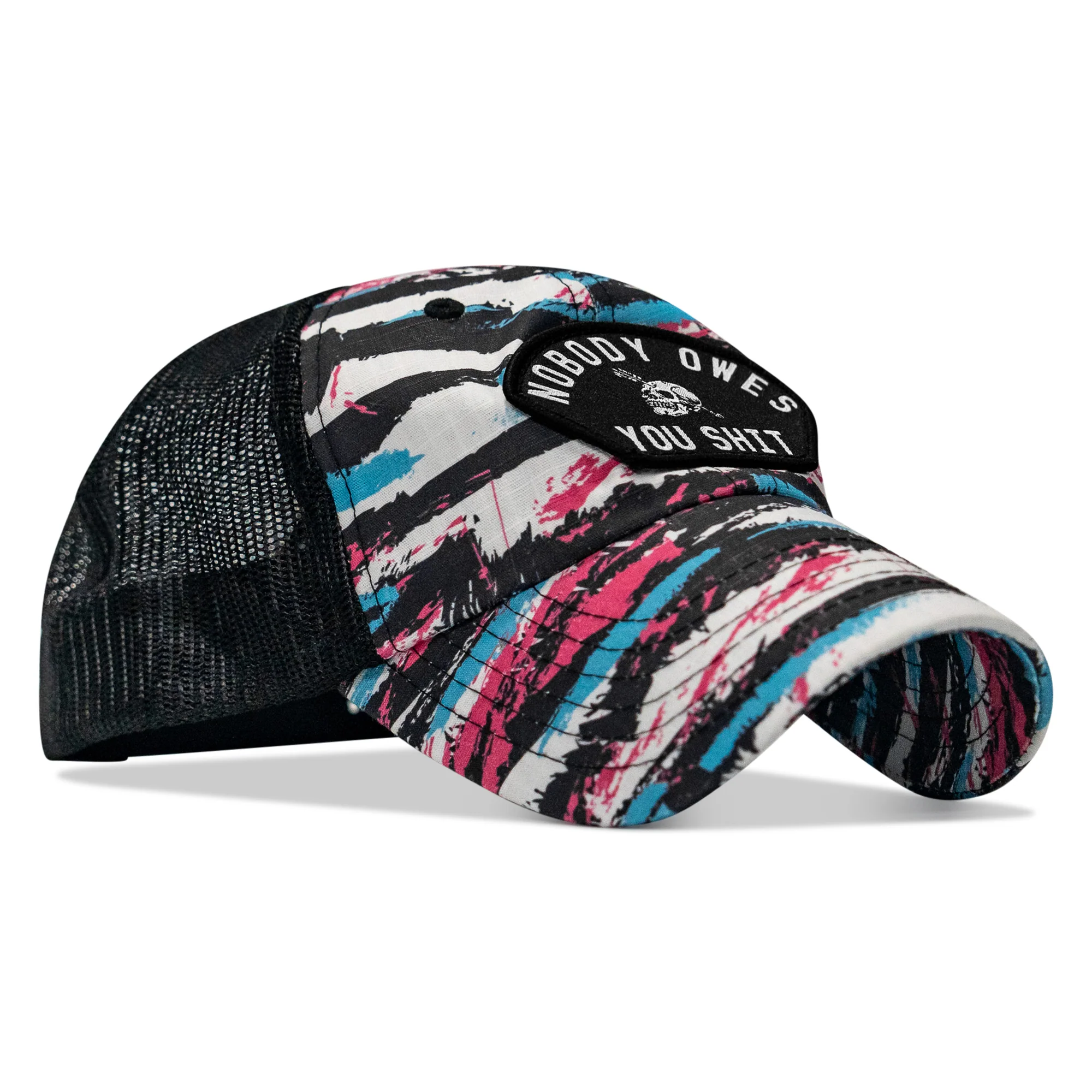 Nobody Owes You Shit Arched Patch Tactical Ripstop Mesh Snapback Hat - Image 16