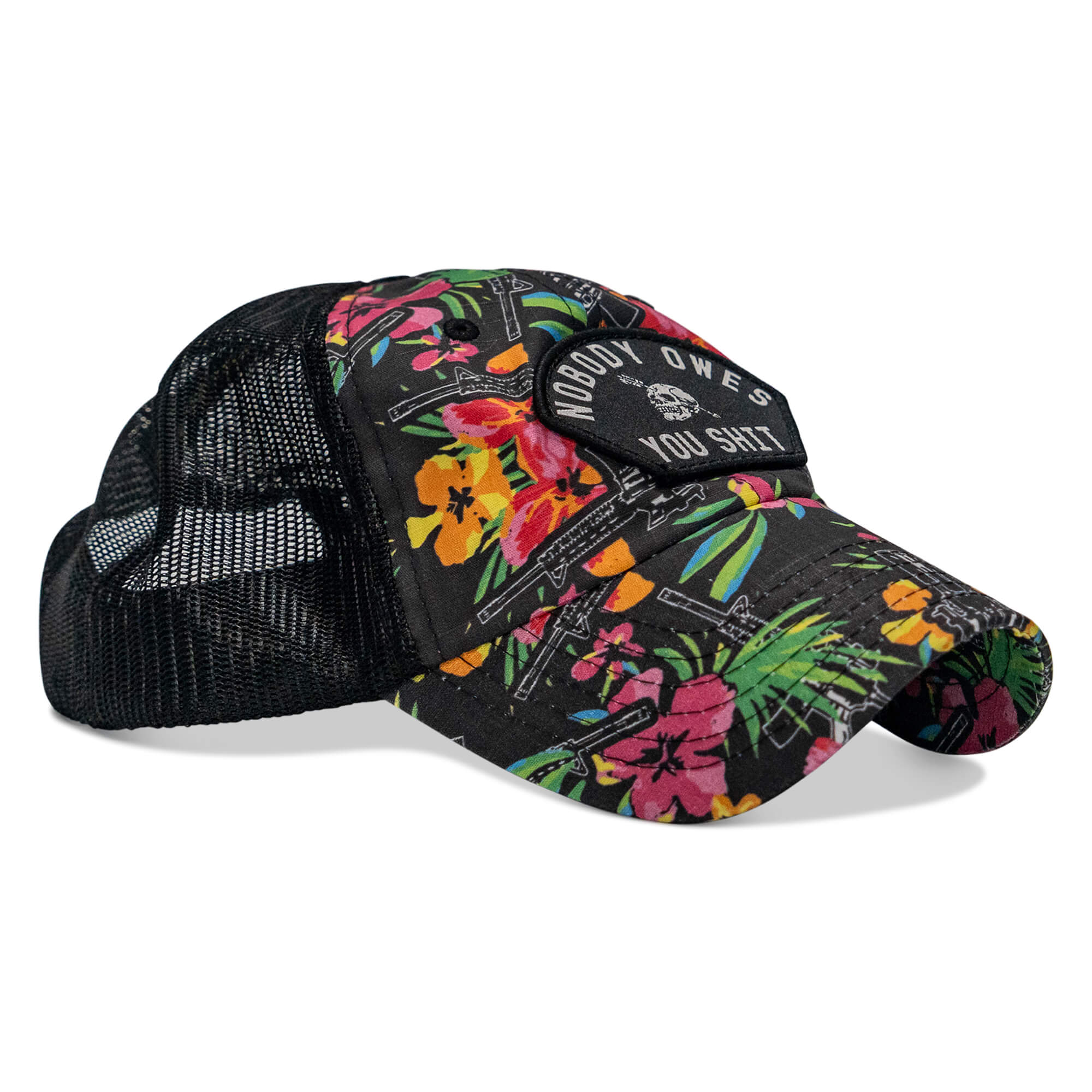 Nobody Owes You Shit Arched Patch Tactical Ripstop Mesh Snapback Hat - Image 2