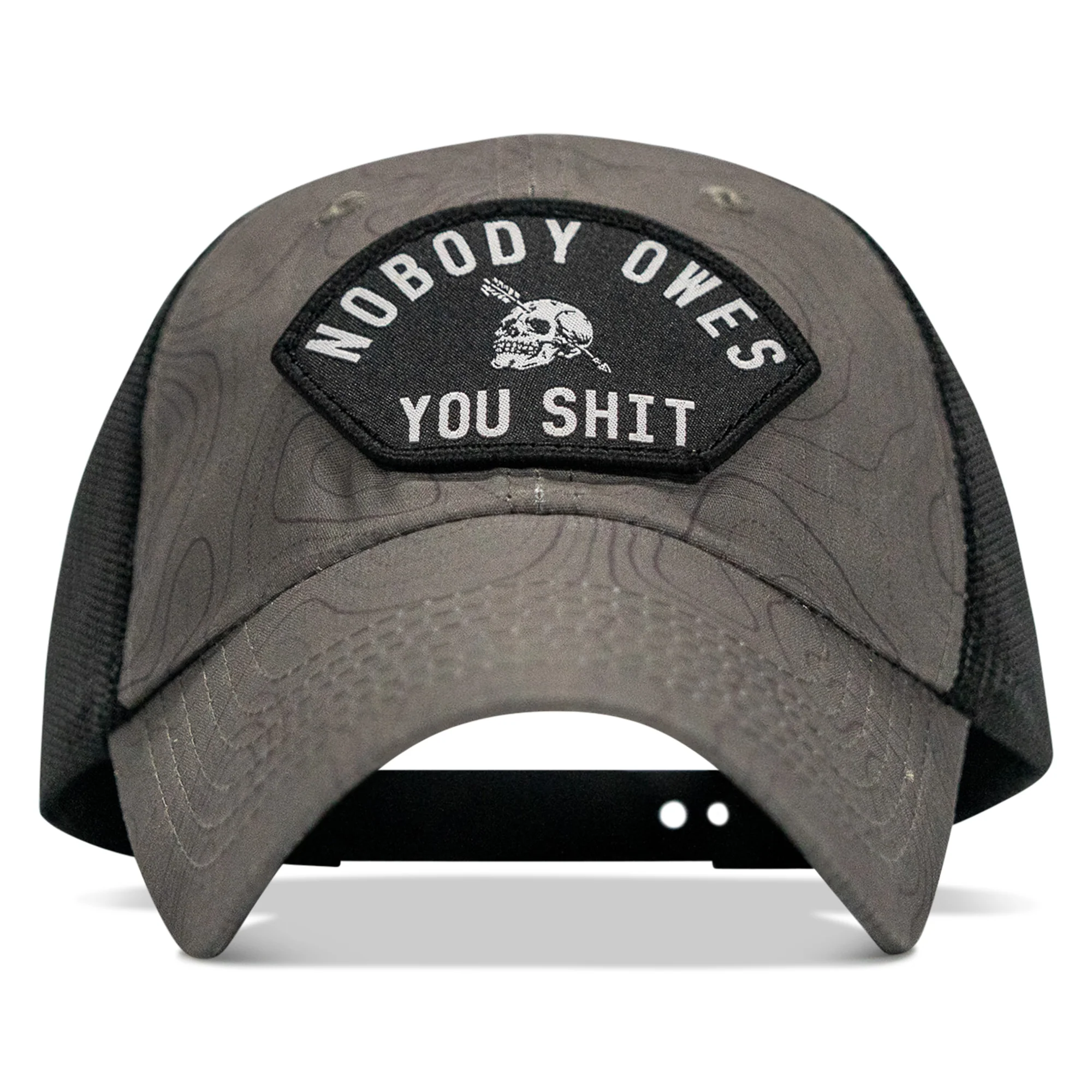 Nobody Owes You Shit Arched Patch Tactical Ripstop Mesh Snapback Hat - Image 41