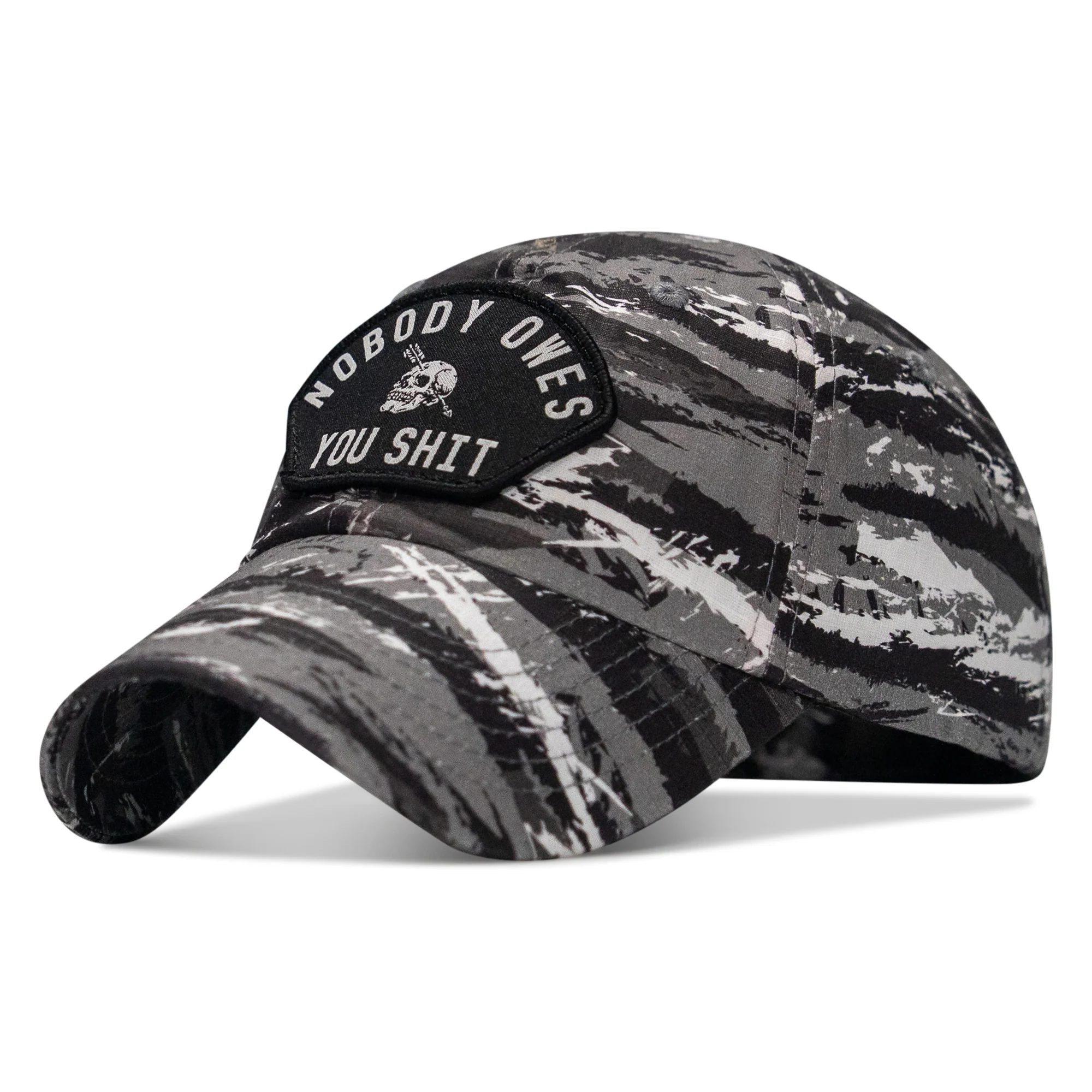 Nobody Owes You Shit Arched Patch Tactical Ripstop Mesh Snapback Hat - Image 91