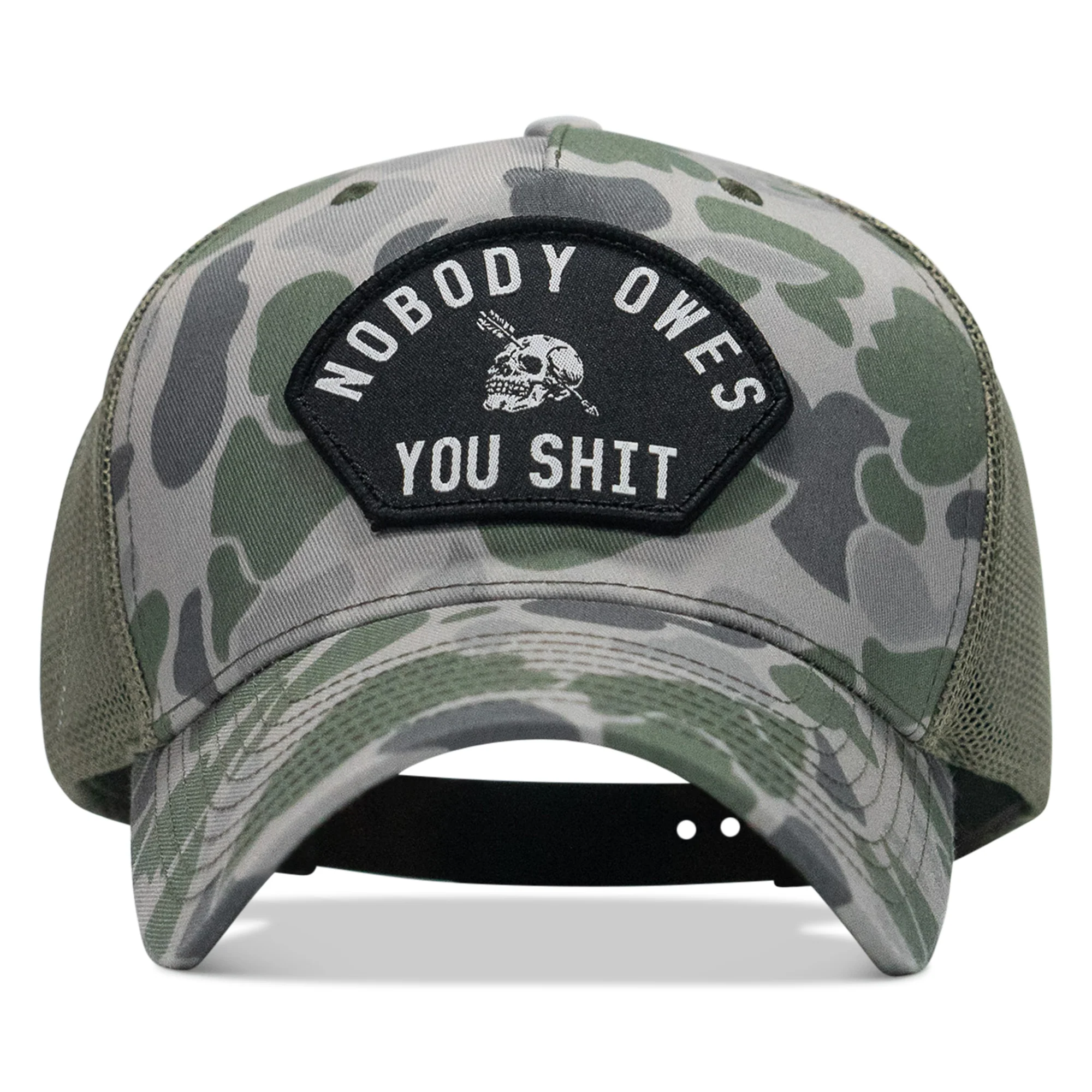 Nobody Owes You Shit Arched Skull Patch Snapback - Image 11