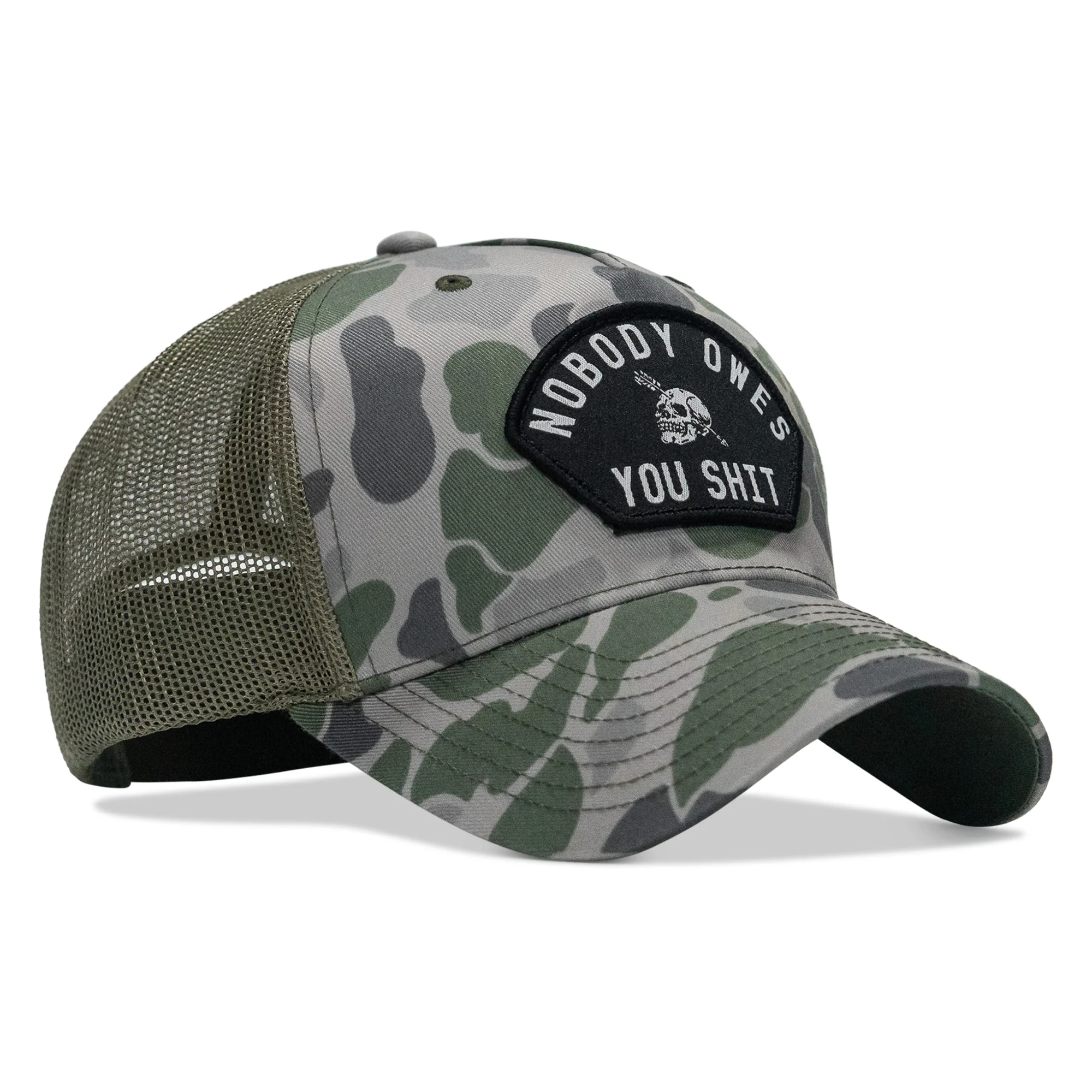 Nobody Owes You Shit Arched Skull Patch Snapback - Image 12
