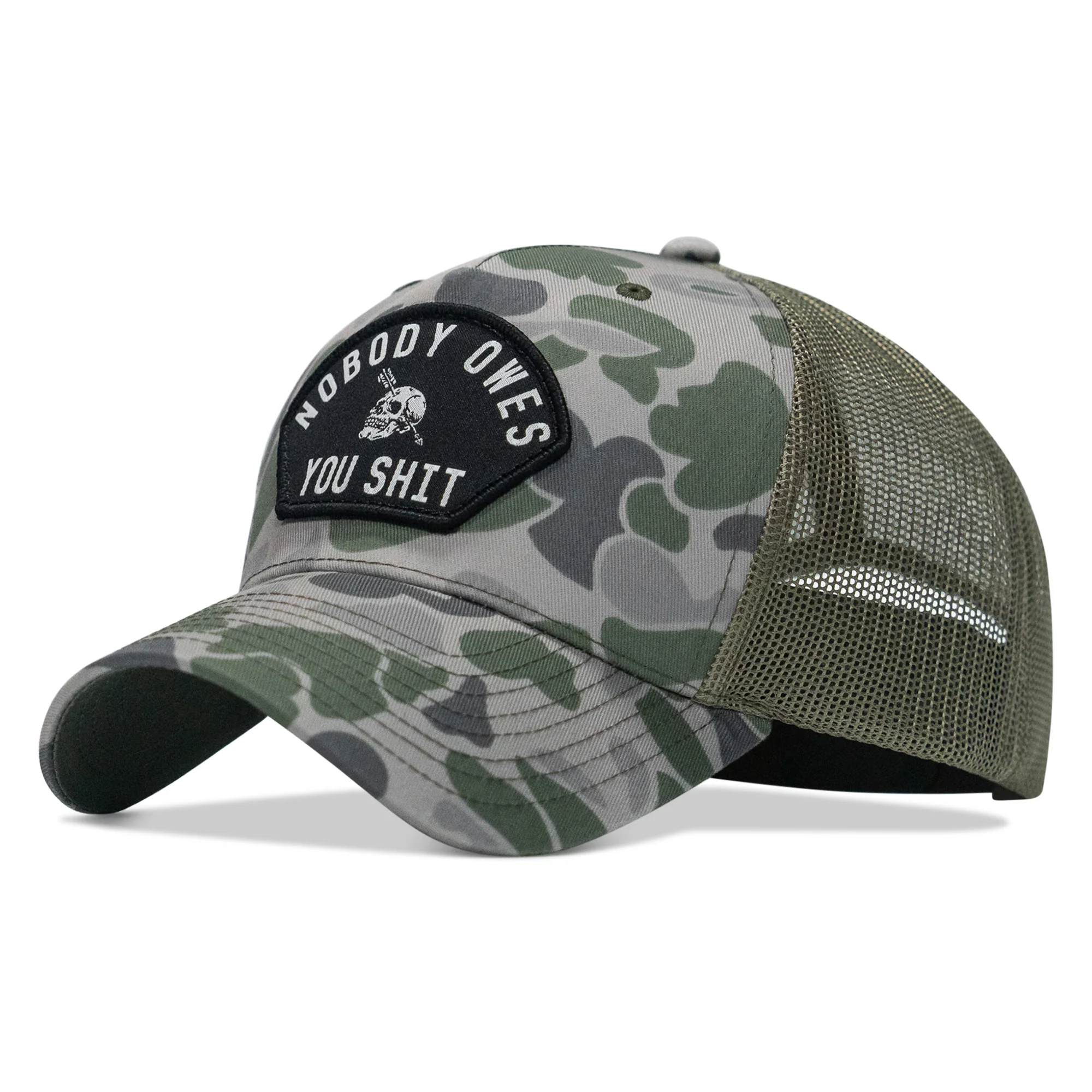 Nobody Owes You Shit Arched Skull Patch Snapback - Image 13