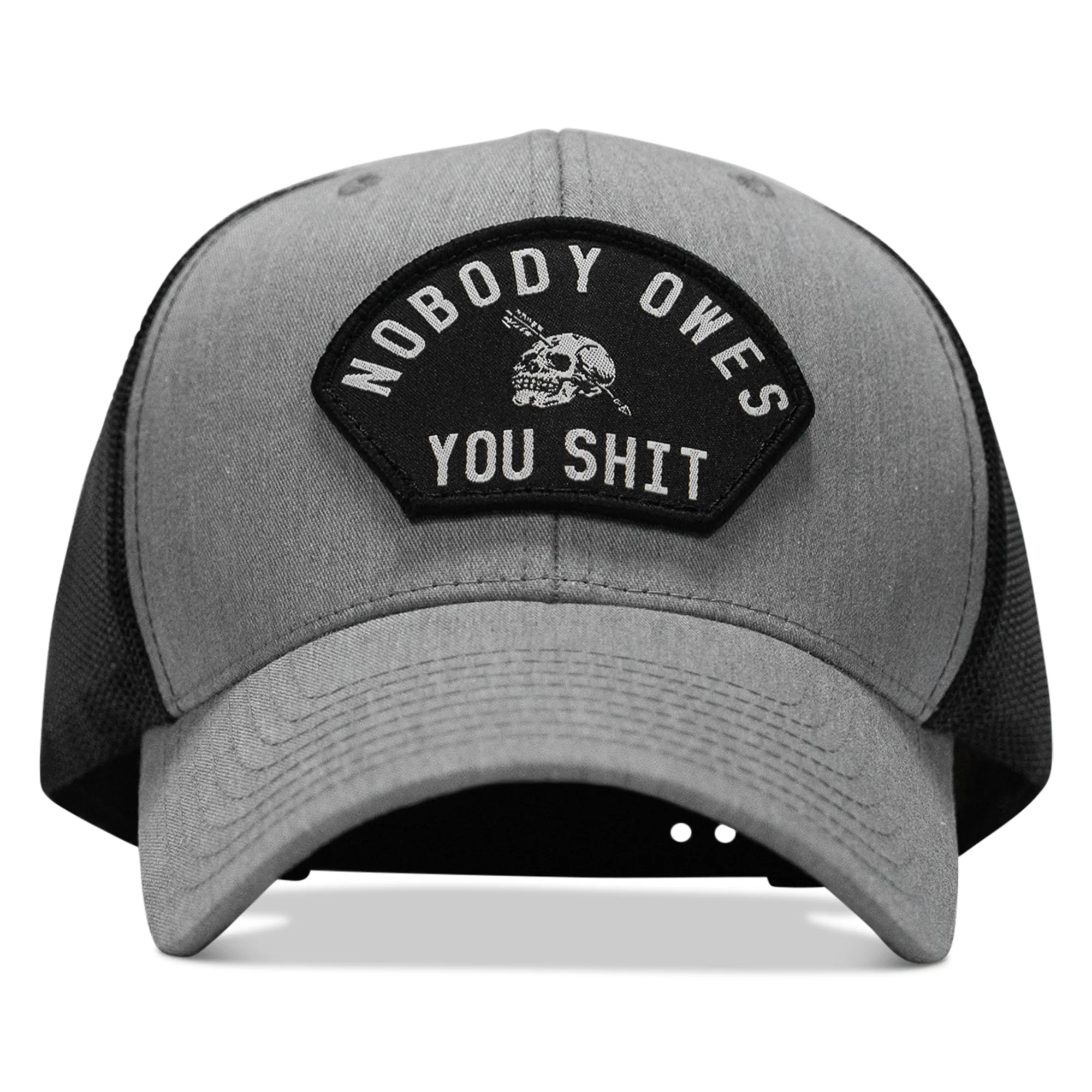 Nobody Owes You Shit Arched Skull Patch Snapback - Image 16