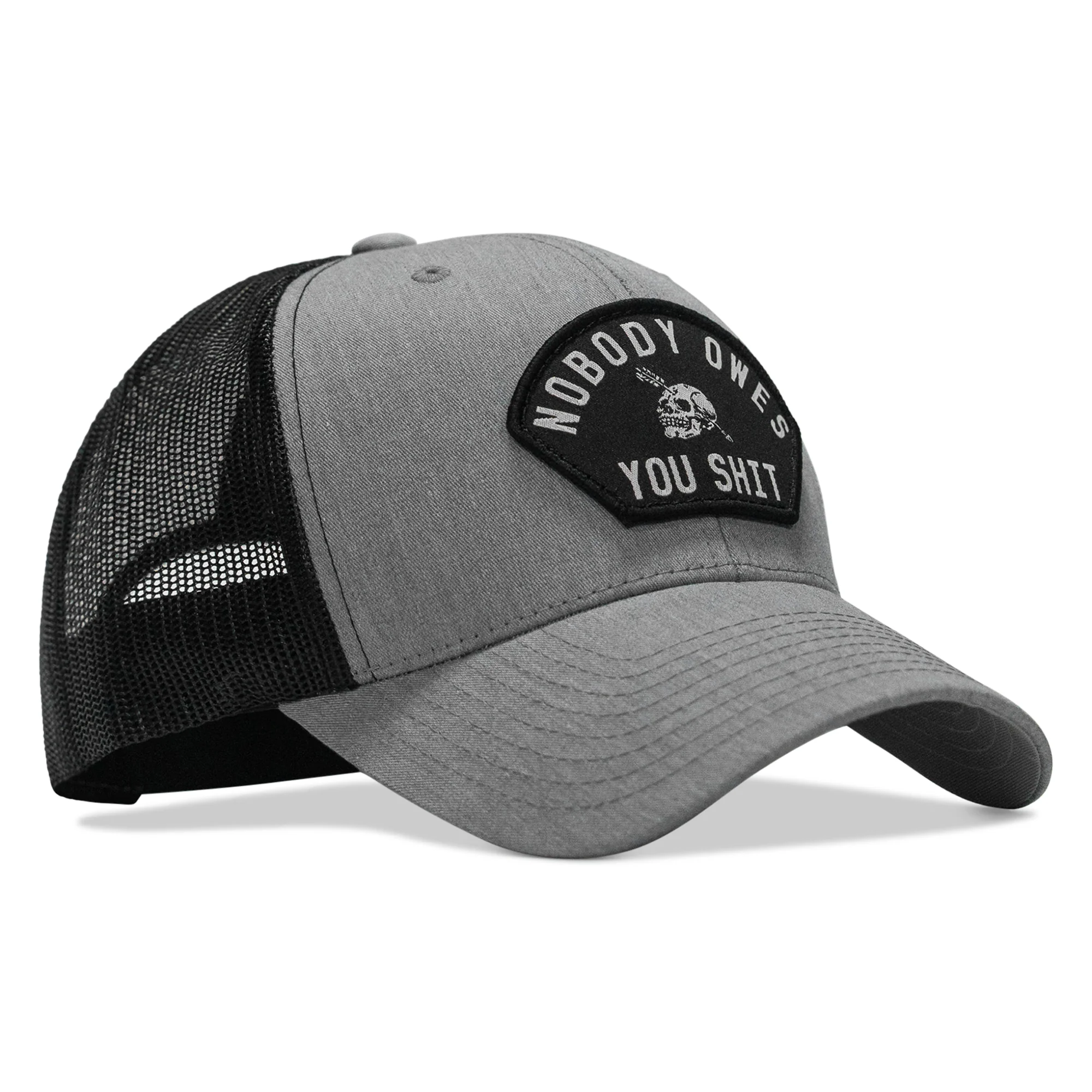 Nobody Owes You Shit Arched Skull Patch Snapback - Image 17
