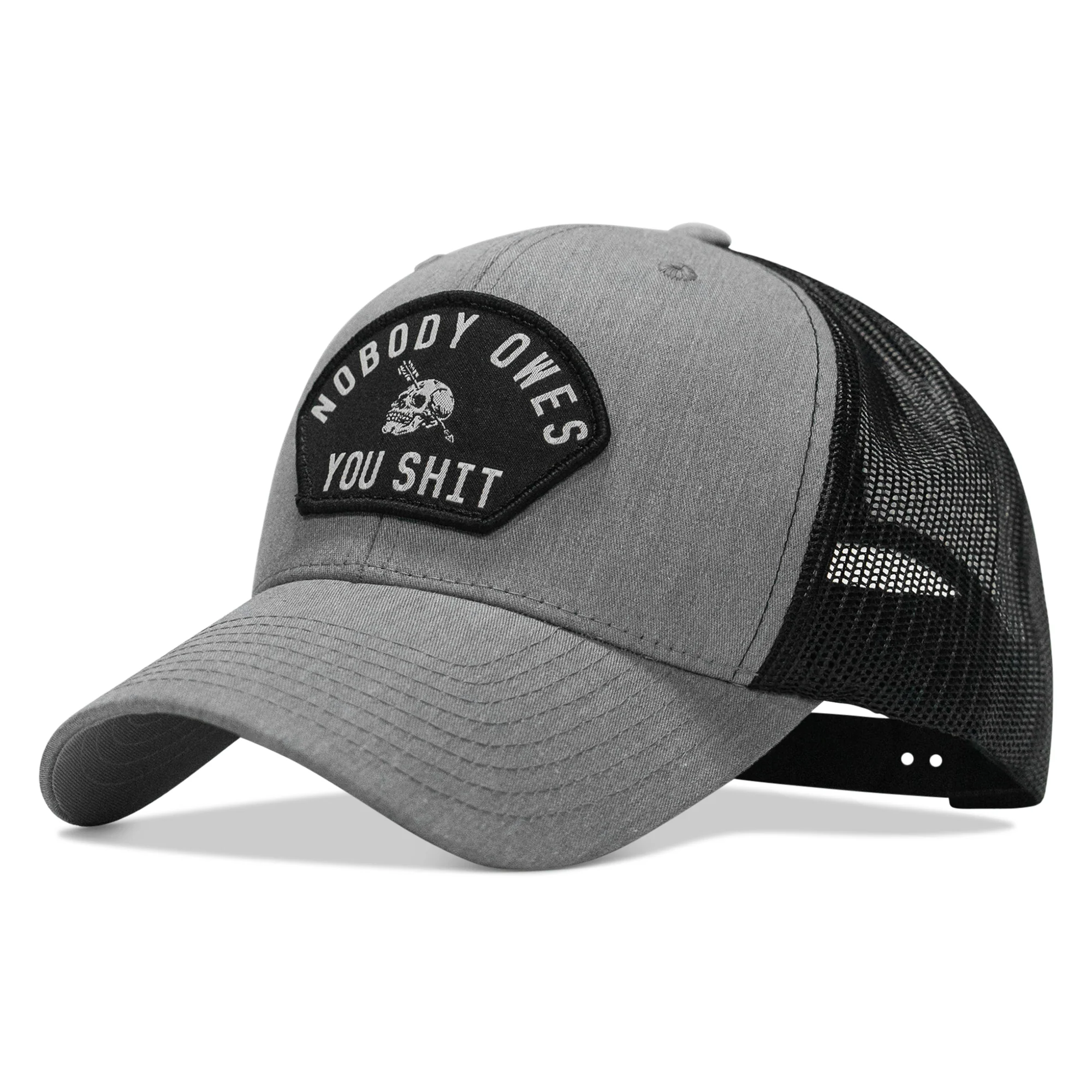 Nobody Owes You Shit Arched Skull Patch Snapback - Image 18