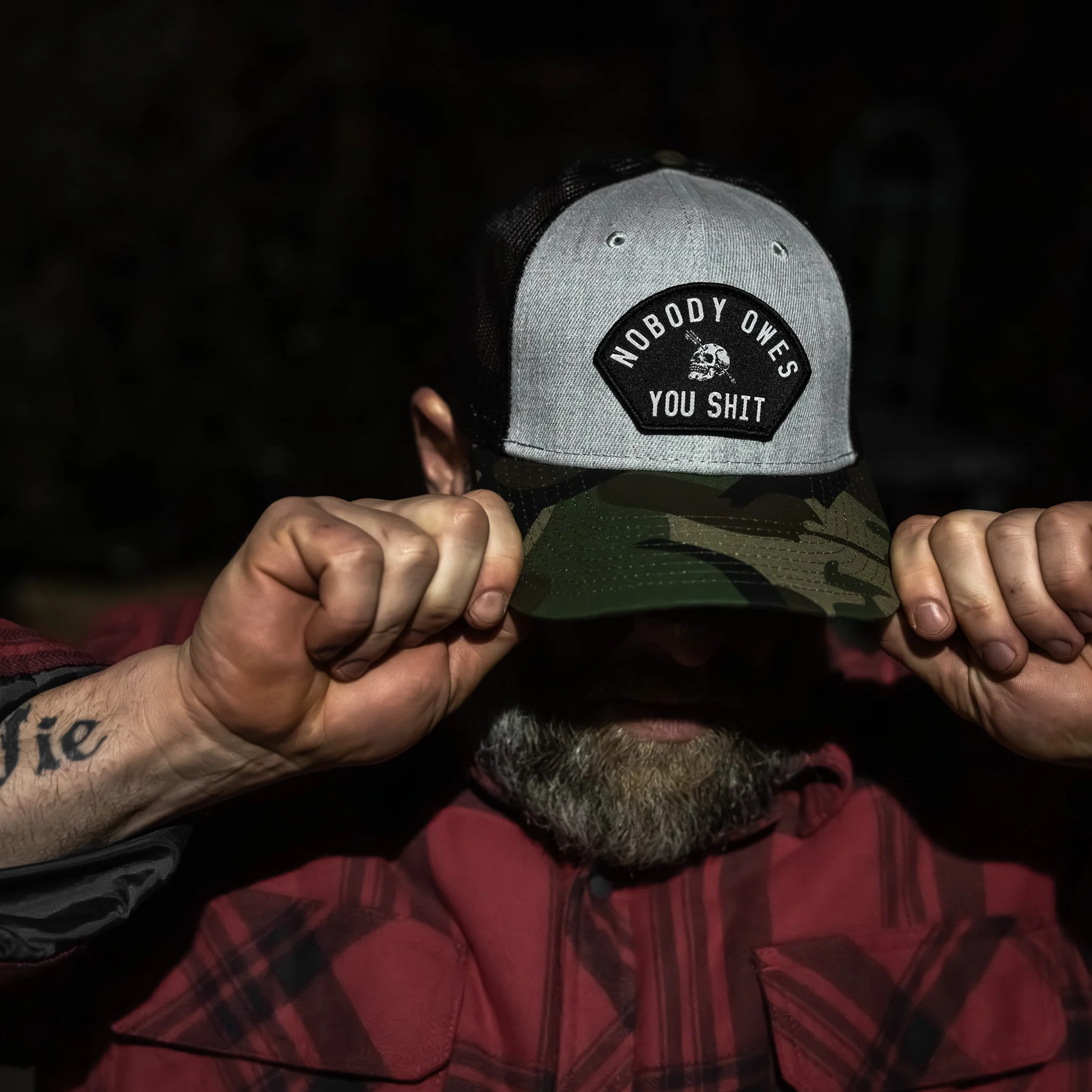 Nobody Owes You Shit Arched Skull Patch Snapback - Image 22