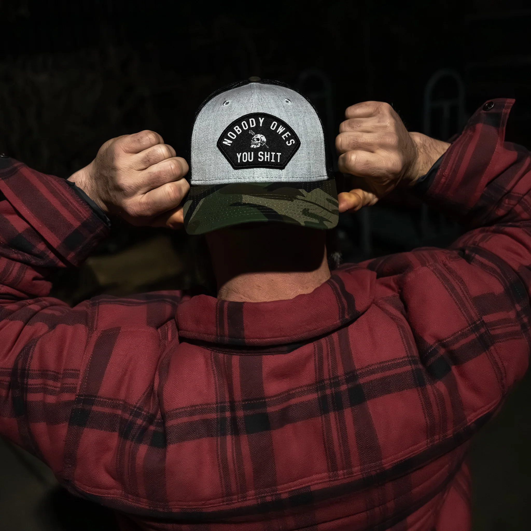 Nobody Owes You Shit Arched Skull Patch Snapback - Image 23