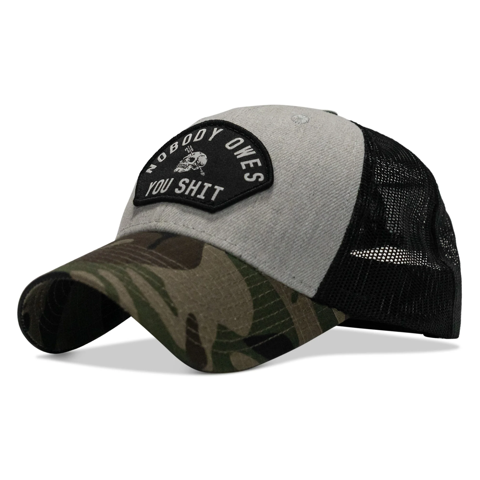 Nobody Owes You Shit Arched Skull Patch Snapback - Image 26