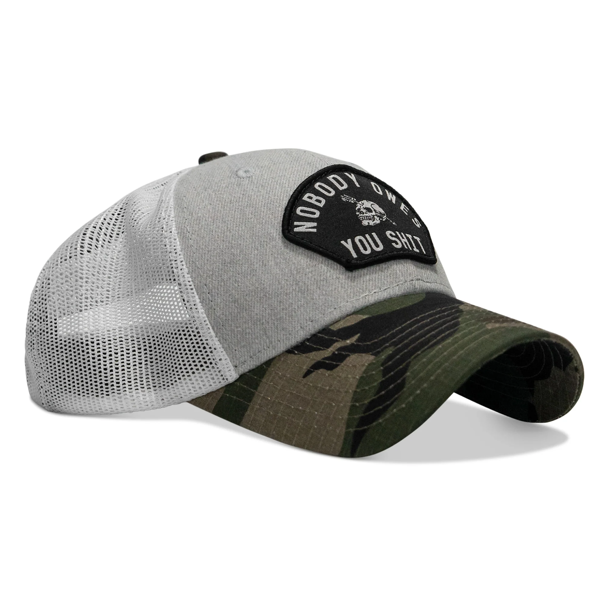 Nobody Owes You Shit Arched Skull Patch Snapback - Image 31