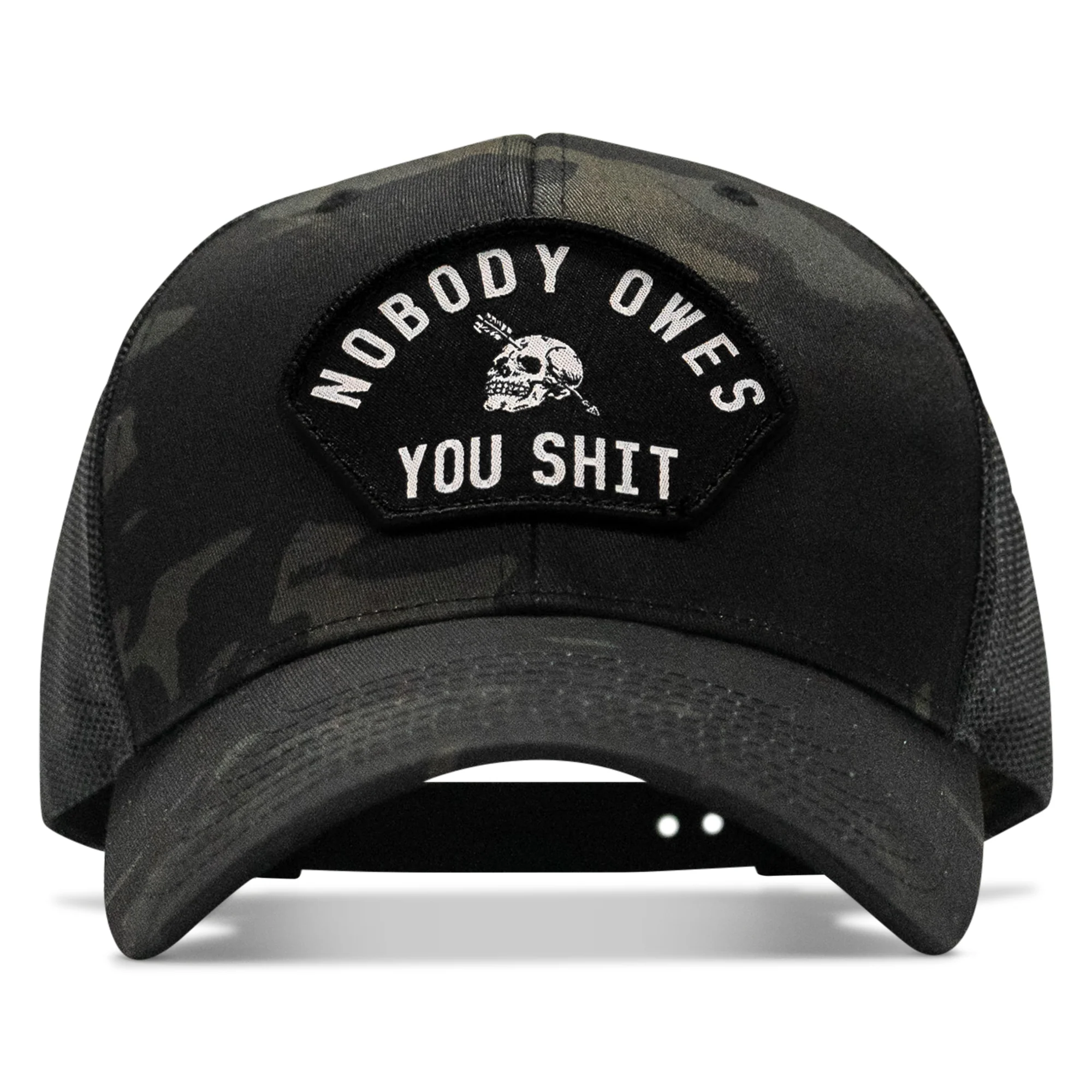 Nobody Owes You Shit Arched Skull Patch Snapback - Image 50