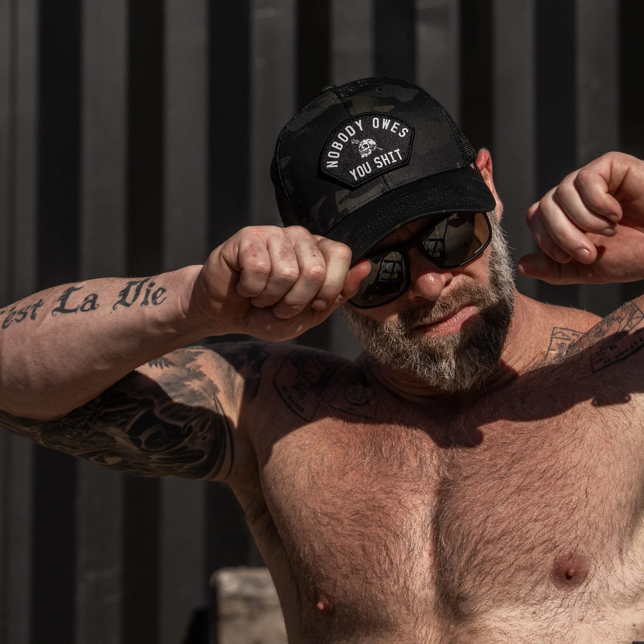Nobody Owes You Shit Arched Skull Patch Snapback - Image 51