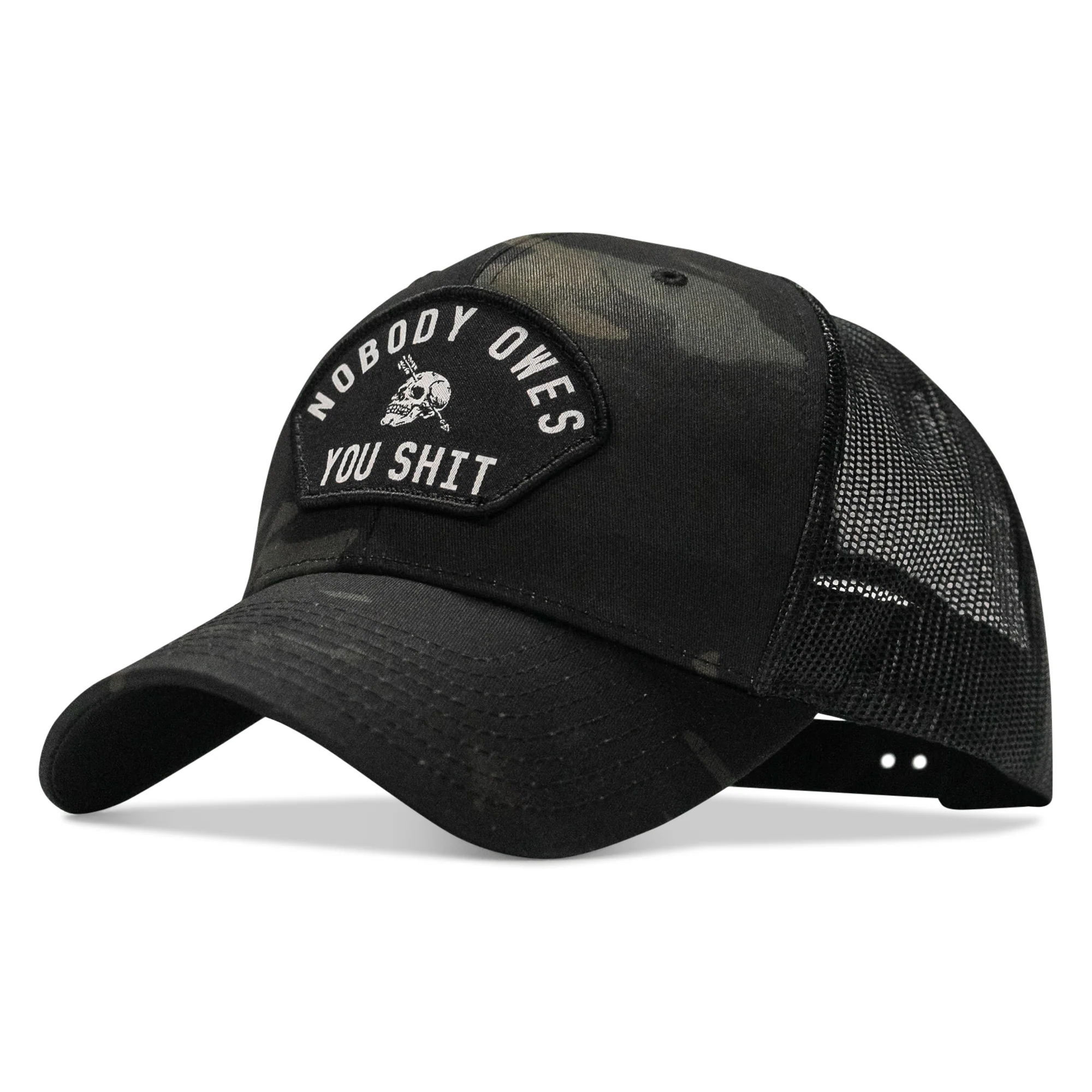 Nobody Owes You Shit Arched Skull Patch Snapback - Image 56