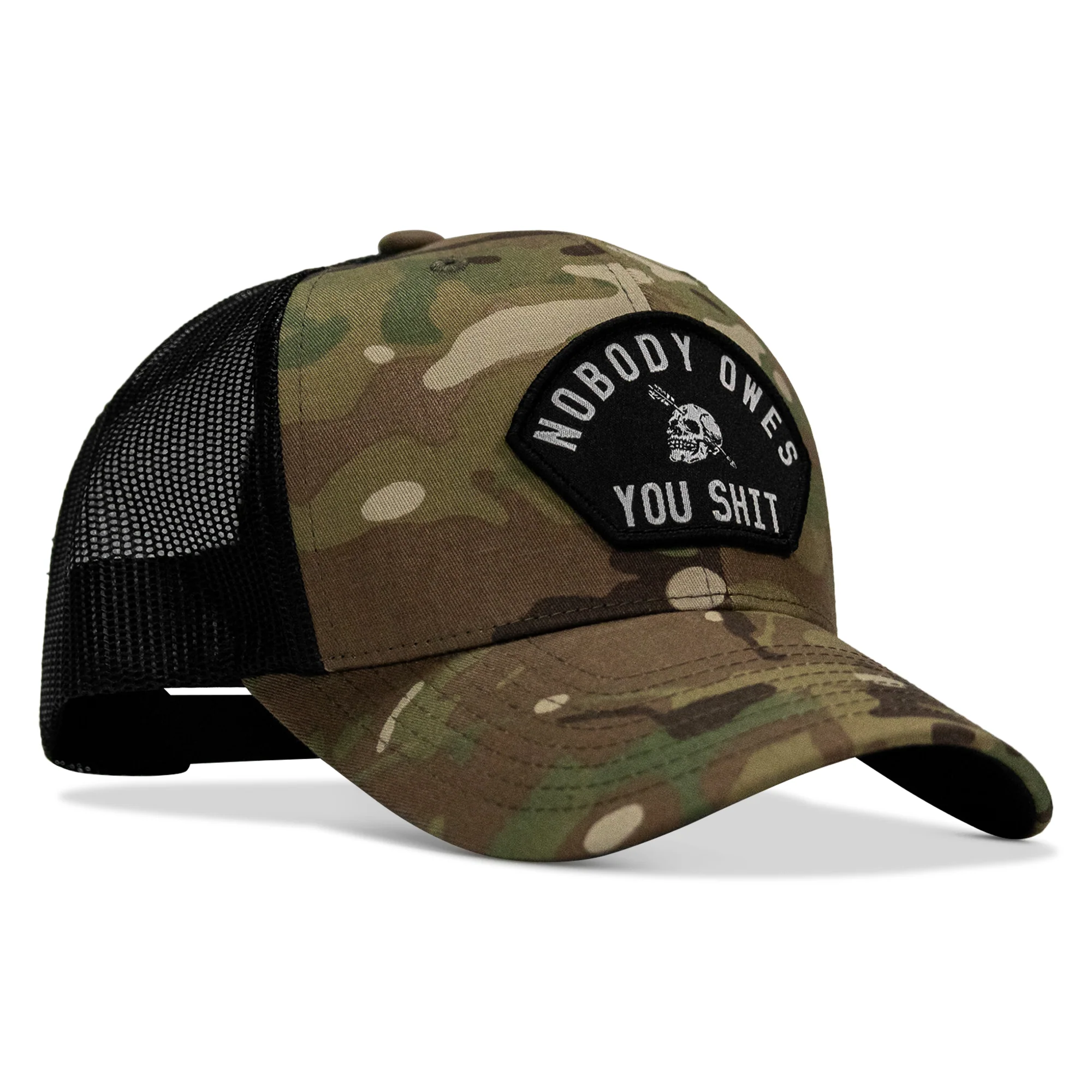 Nobody Owes You Shit Arched Skull Patch Snapback - Image 69
