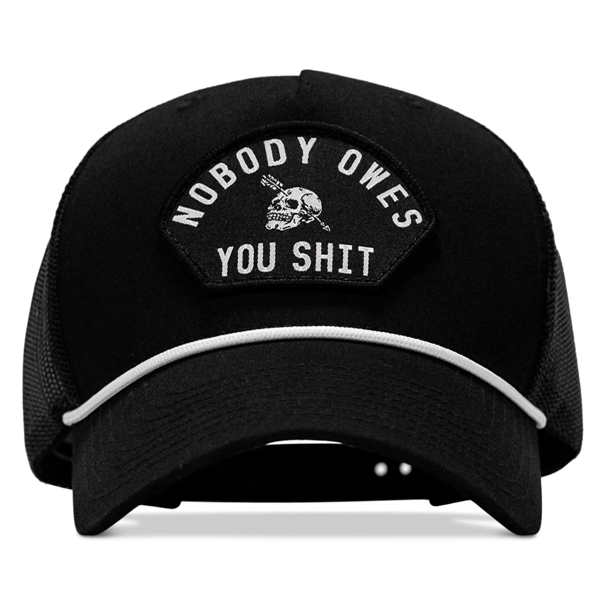 Nobody Owes You Shit Skull Arched Patch Rope Snapback