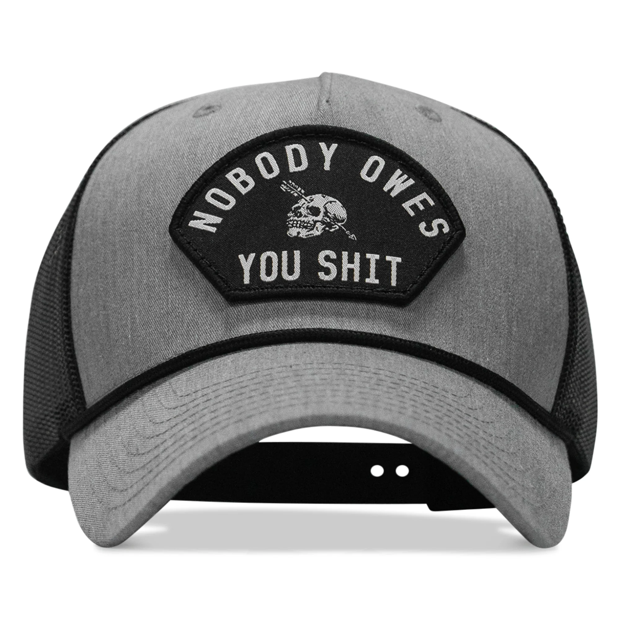 Nobody Owes You Shit Skull Arched Patch Rope Snapback - Image 10