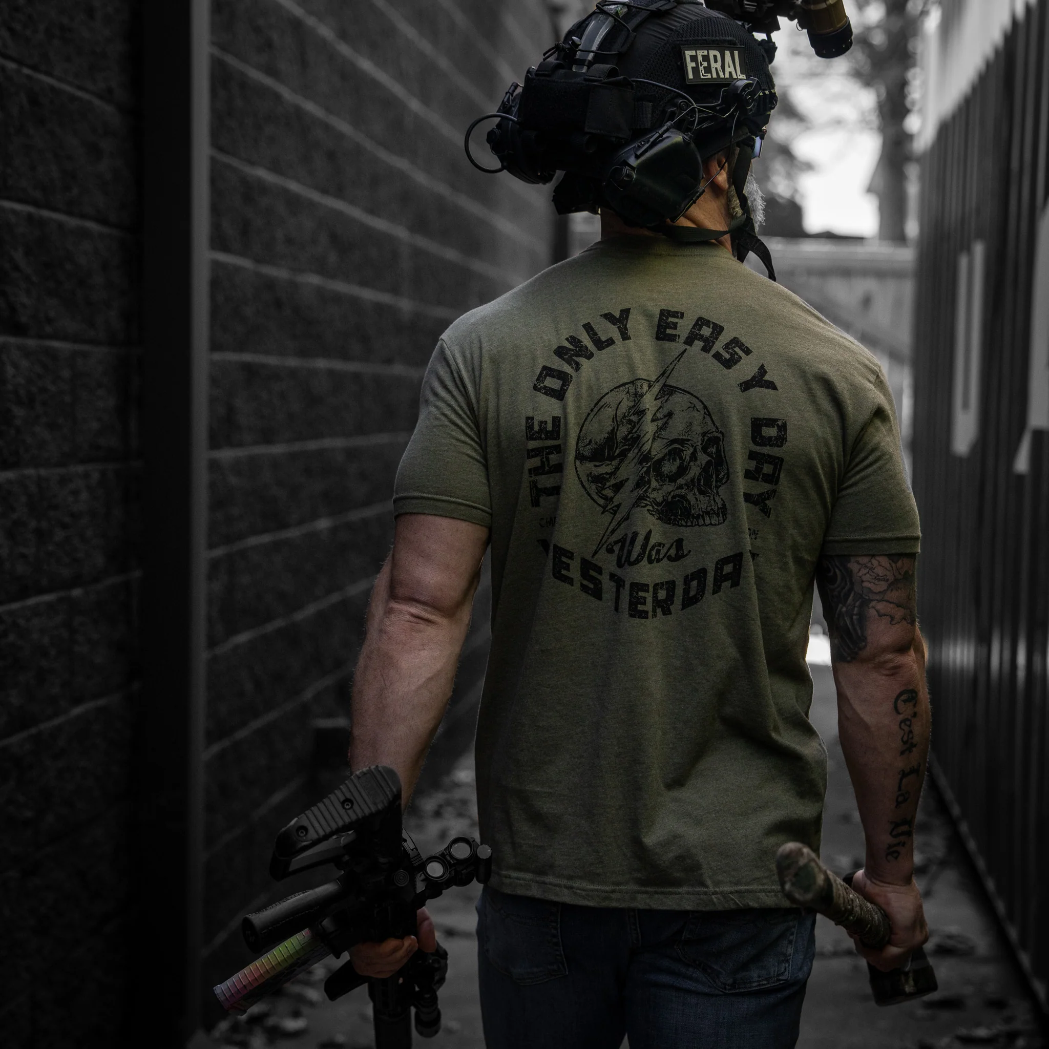 Only Easy Day Was Yesterday Skull Men's T-Shirt - Image 25
