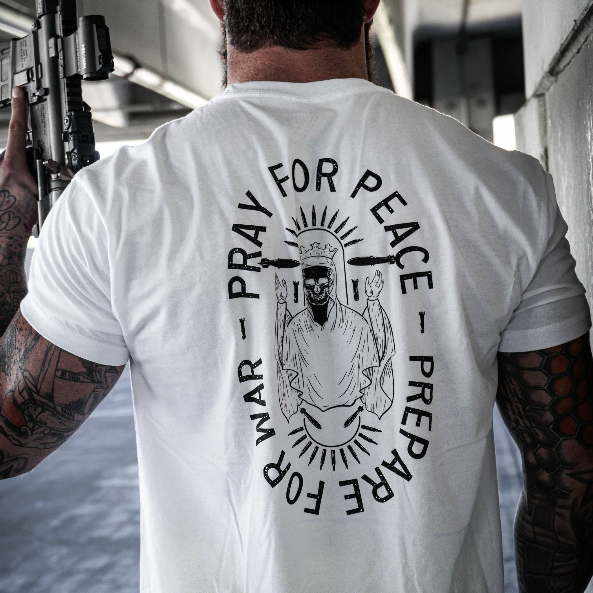 Pray For Peace. Prepare For War. Men's T-Shirt - Image 9
