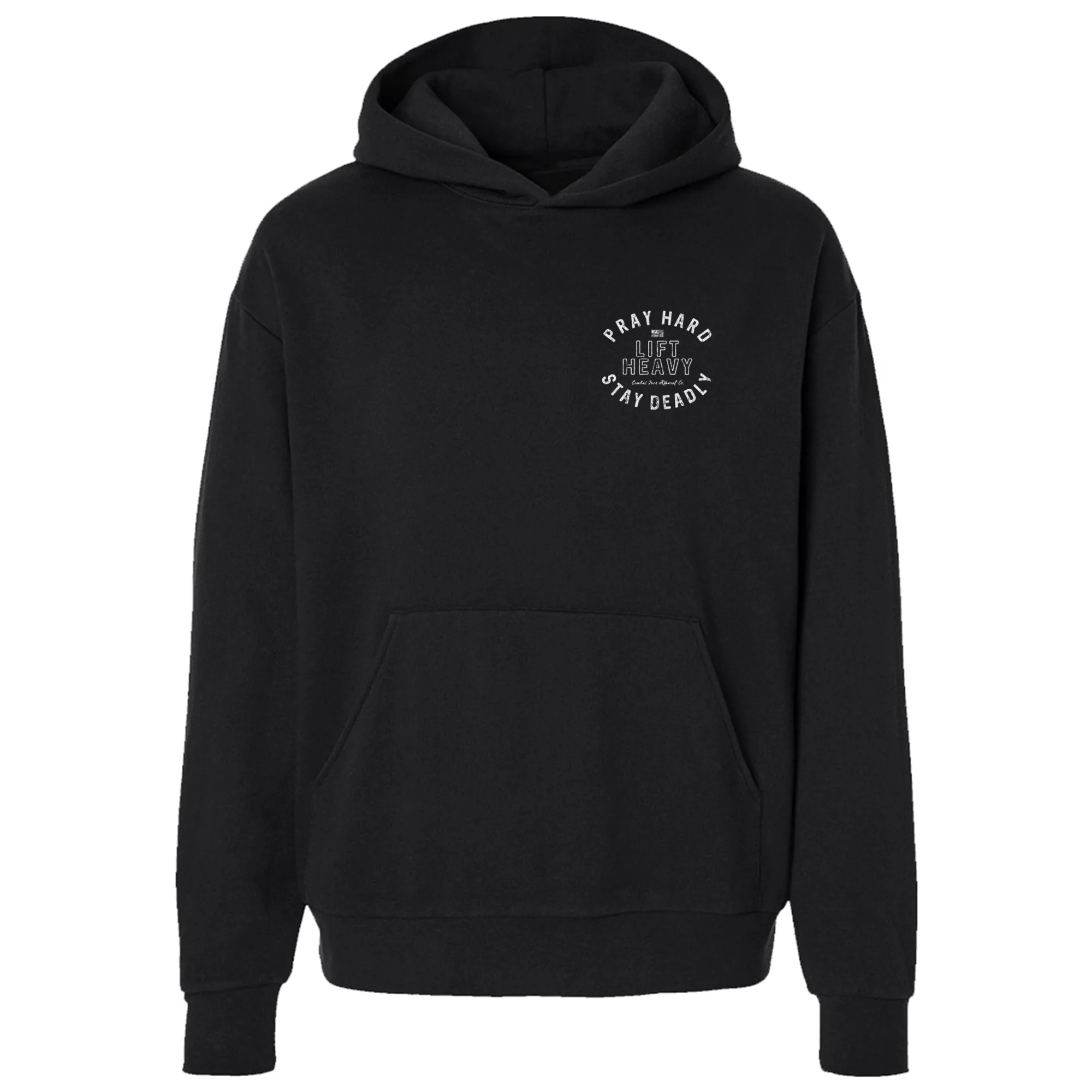 Pray Hard. Lift Heavy. Stay Deadly. Fleece Lined Hoodies - Image 2