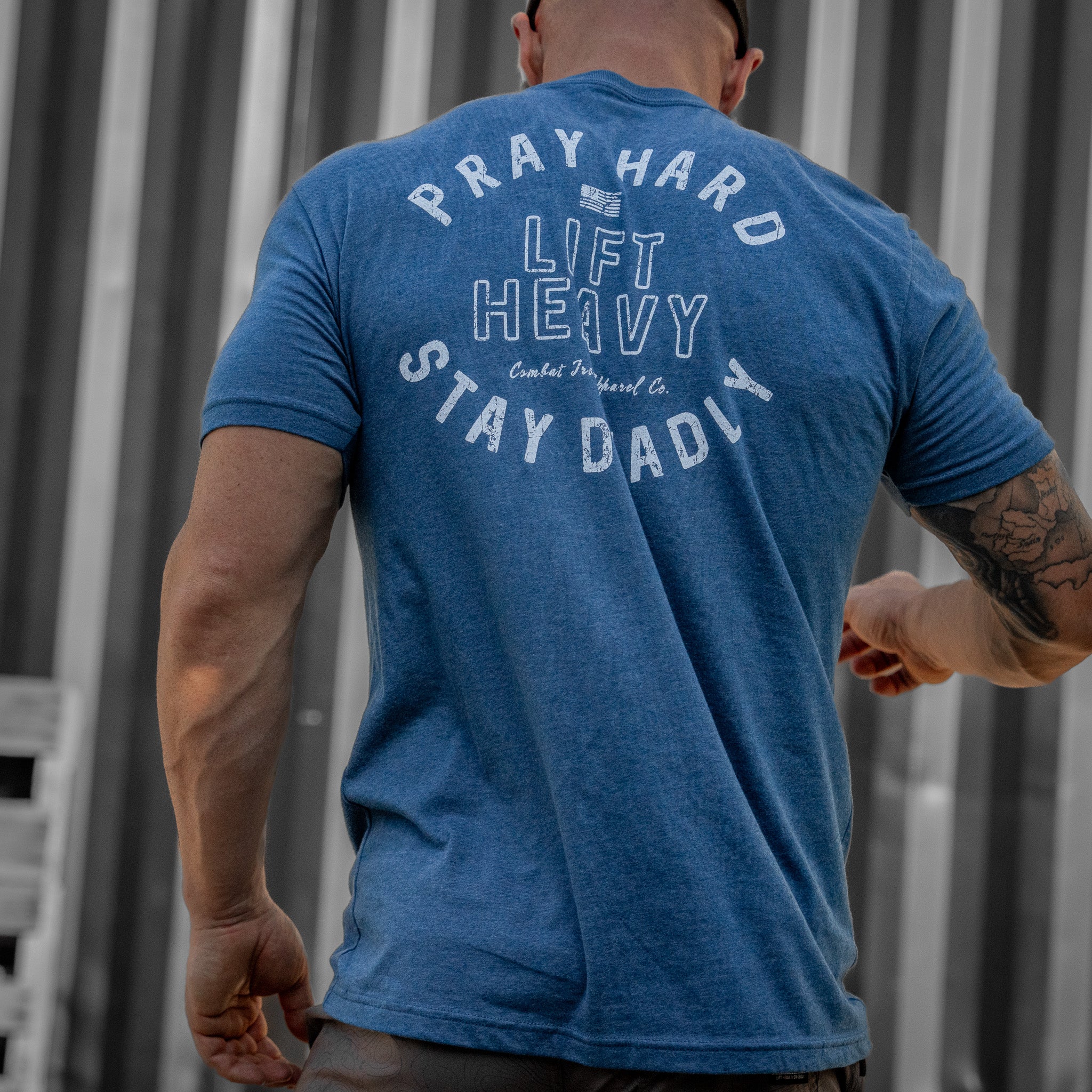 Pray Hard. Lift Heavy. Stay Deadly. Men's T-Shirt - Image 9