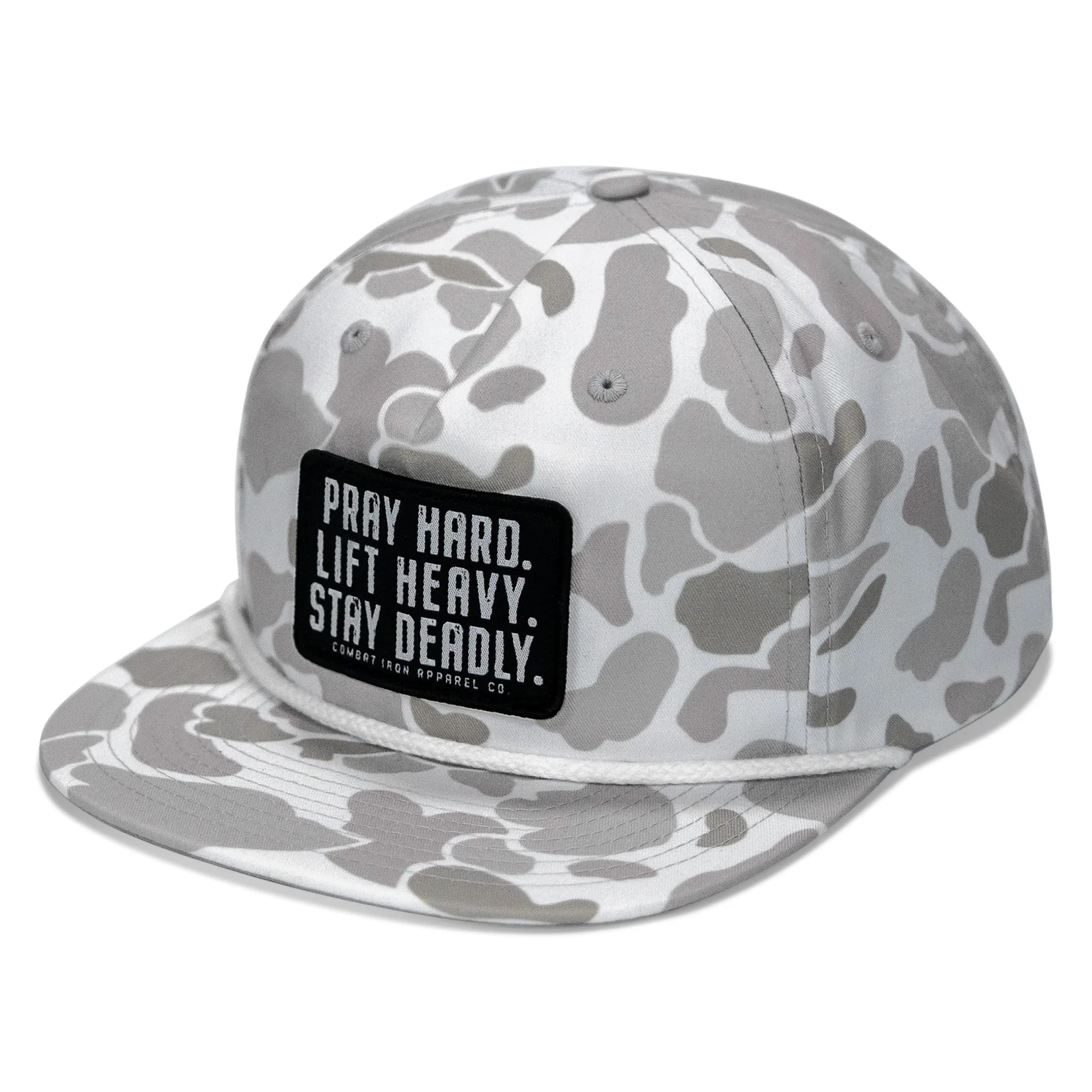 Pray Hard. Lift Heavy. Stay Deadly Patch Flatbill Hat - Image 2