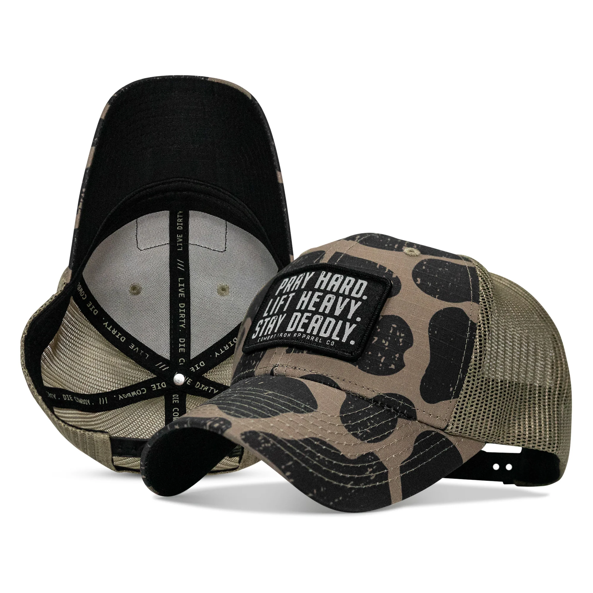 Pray Hard. Lift Heavy. Stay Deadly. Patch Original Ripstop Snapback Hat - Image 16