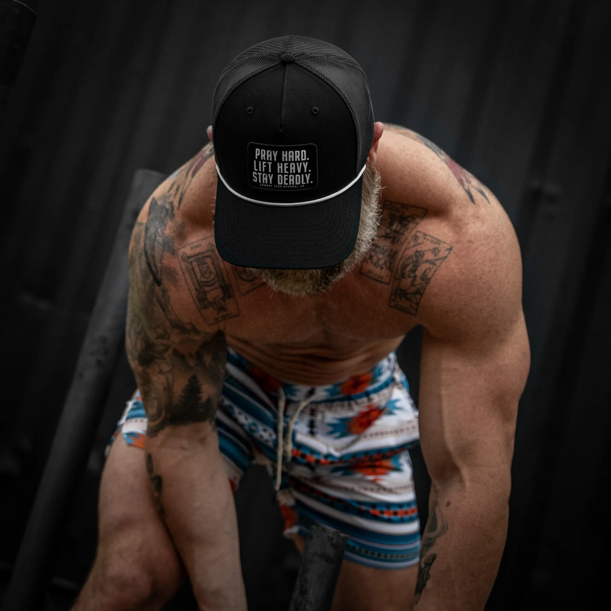 Pray Hard. Lift Heavy. Stay Deadly. Patch Rope Snapback Hat - Image 10