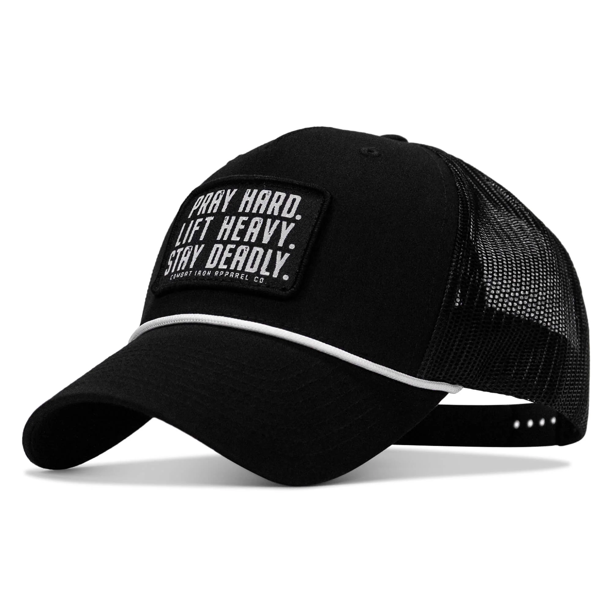 Pray Hard. Lift Heavy. Stay Deadly. Patch Rope Snapback Hat - Image 2
