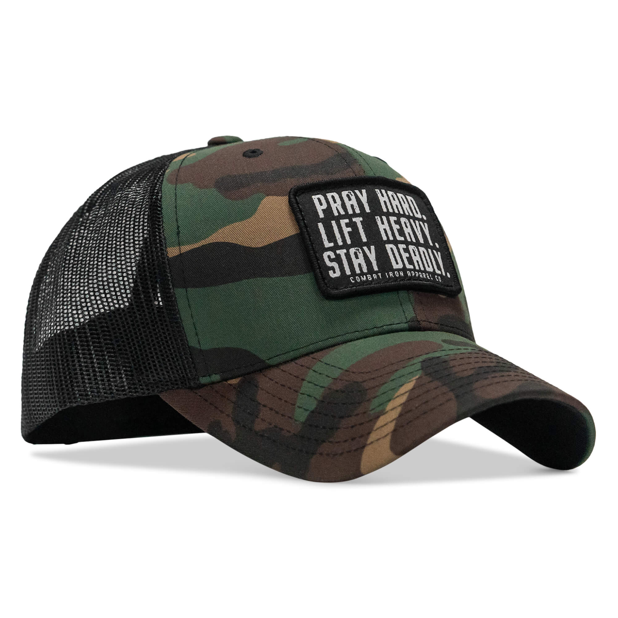 Pray Hard. Lift Heavy. Stay Deadly. Patch Snapback - Image 2