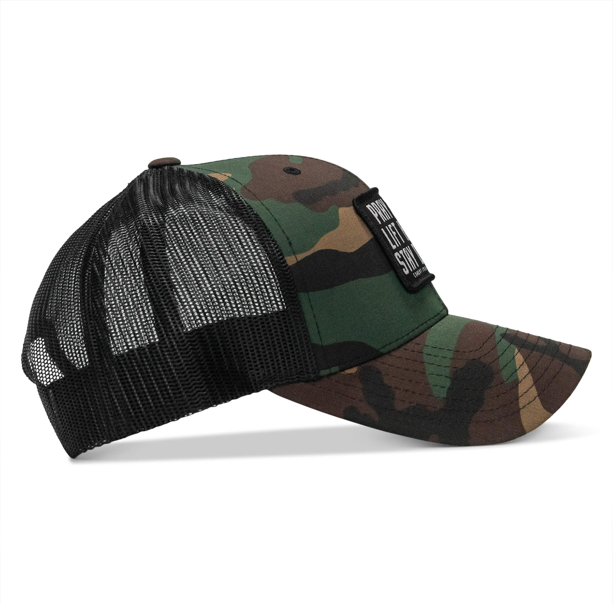 Pray Hard. Lift Heavy. Stay Deadly. Patch Snapback - Image 4