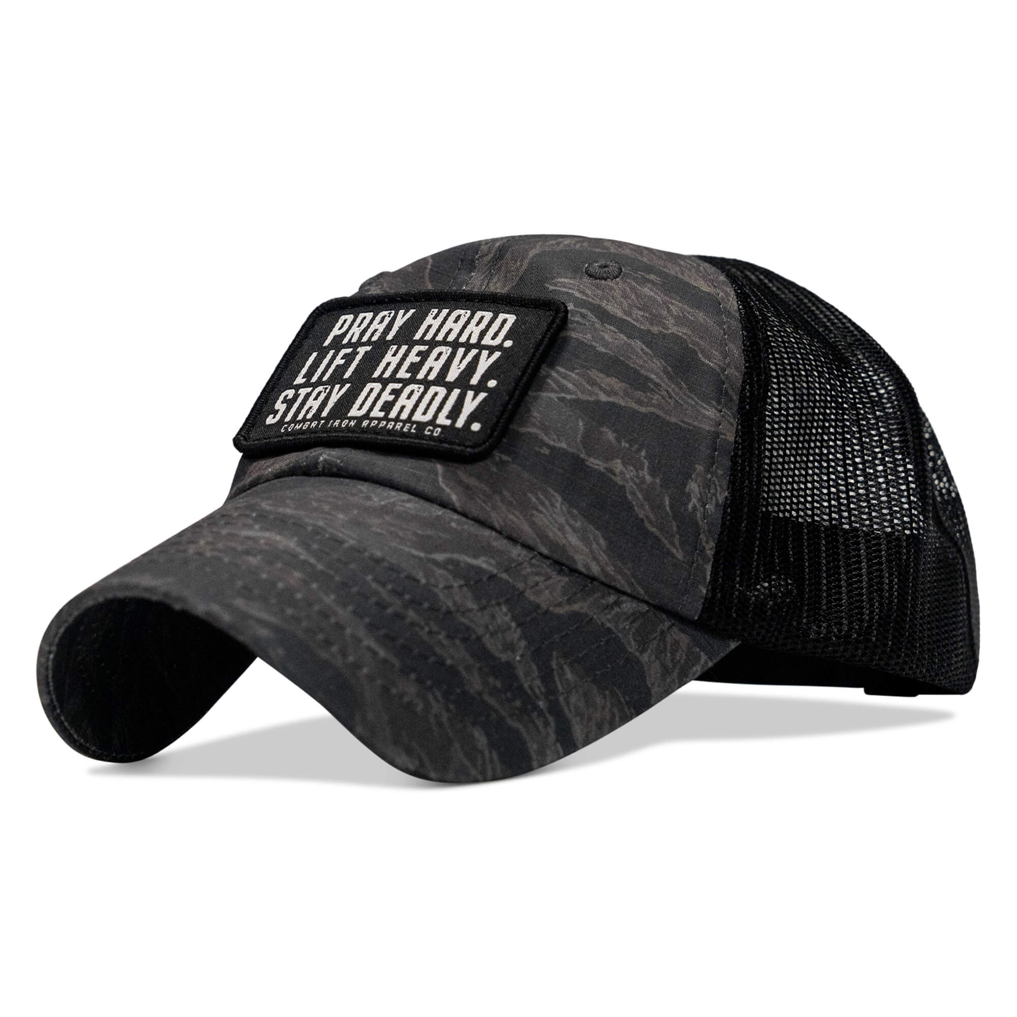 Pray Hard. Lift Heavy. Stay Deadly. Patch Tactical Ripstop Mesh Snapback Hat - Image 13